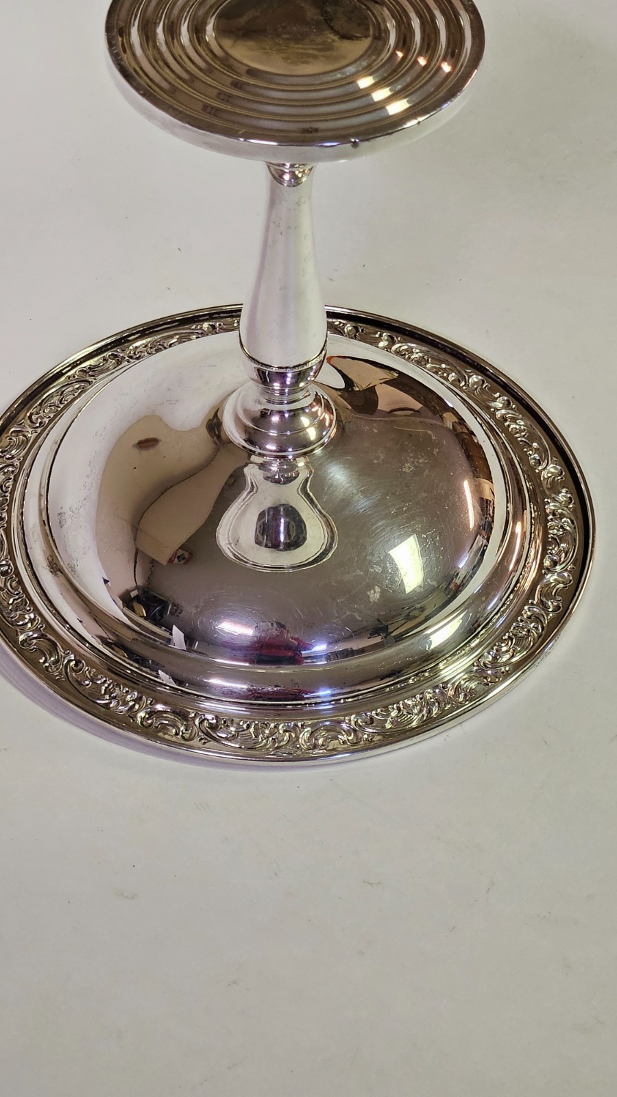 Vintage Gorham Sterling Silver Rose Scroll 1240 Pedestal Compote Candy Dish