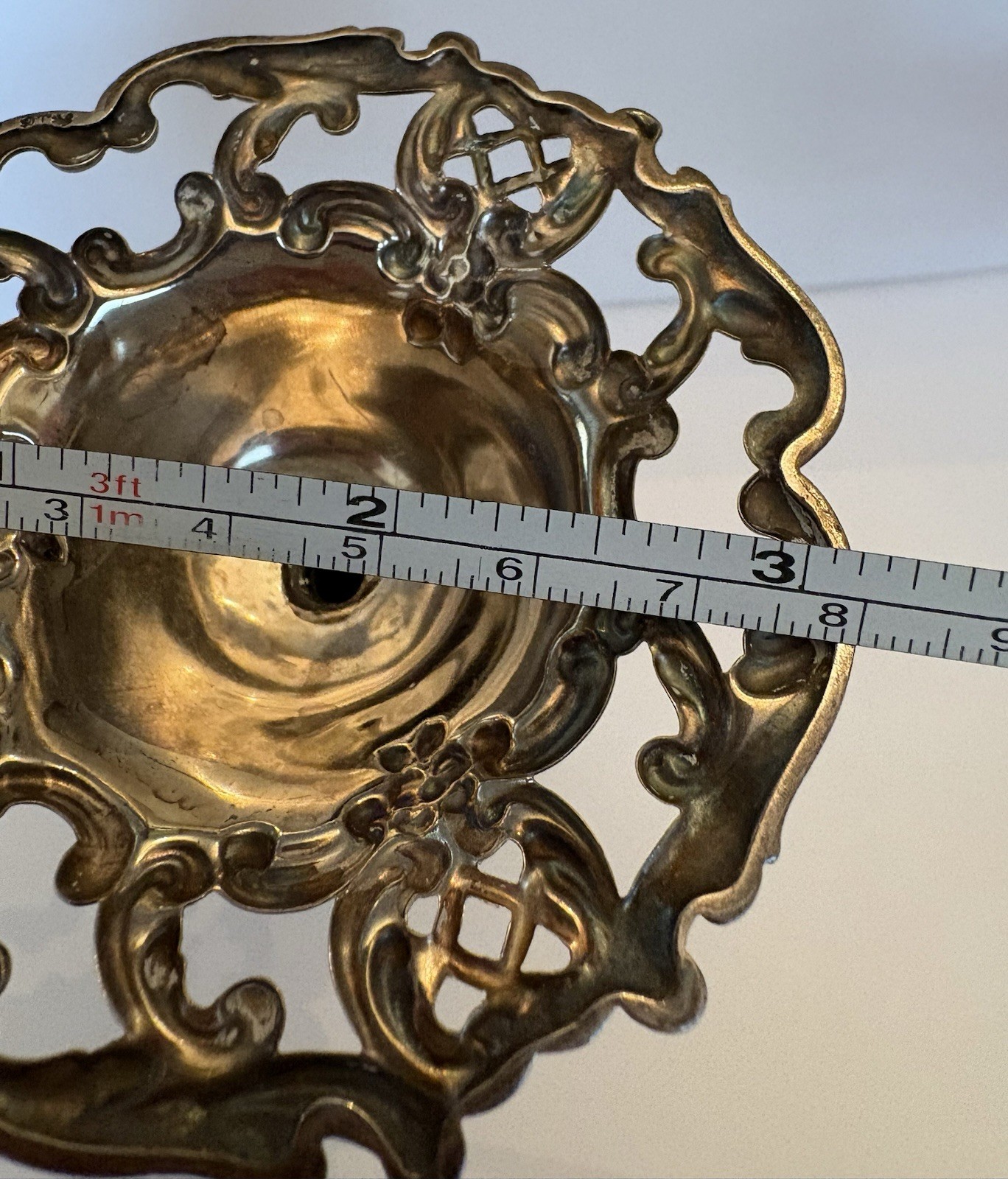 Antique Gorham Sterling Silver Repousse Candlestick Holder 1886 Baroque Pattern