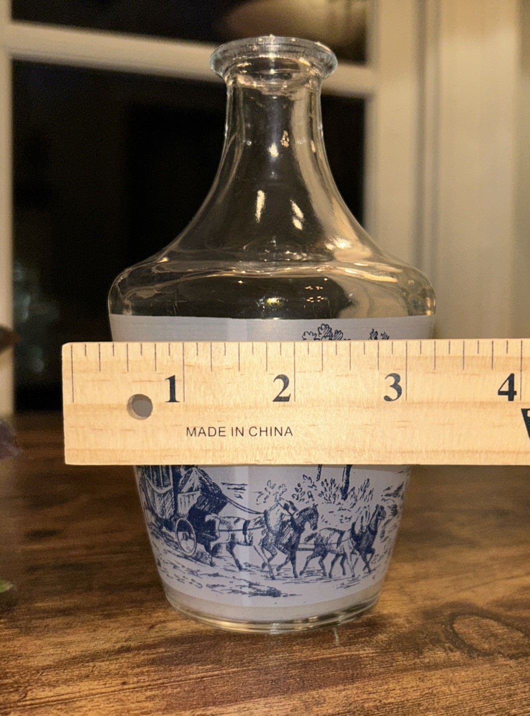 VTG VERRERIE CRISTALLERIE D'ARQUES FRANCE LIQUOR DECANTER Stagecoach River Scene