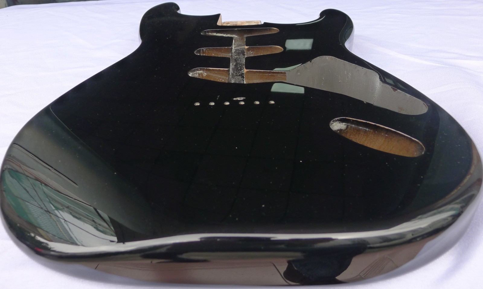 Hardtail Strat Stratcaster Body, 3 pcs North American Alder Black ≦ 4.6Lbs