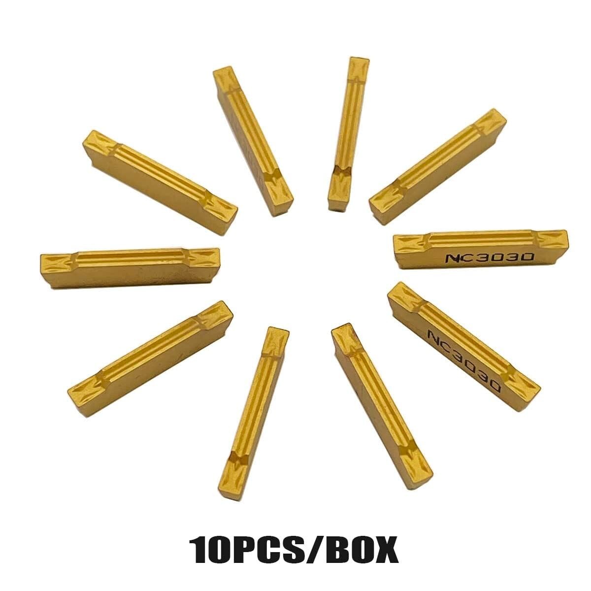 20 Pcs Carbide Inserts MGMN200-G for MGEHR/MGIVR Grooving Cut-Off Tool Holder