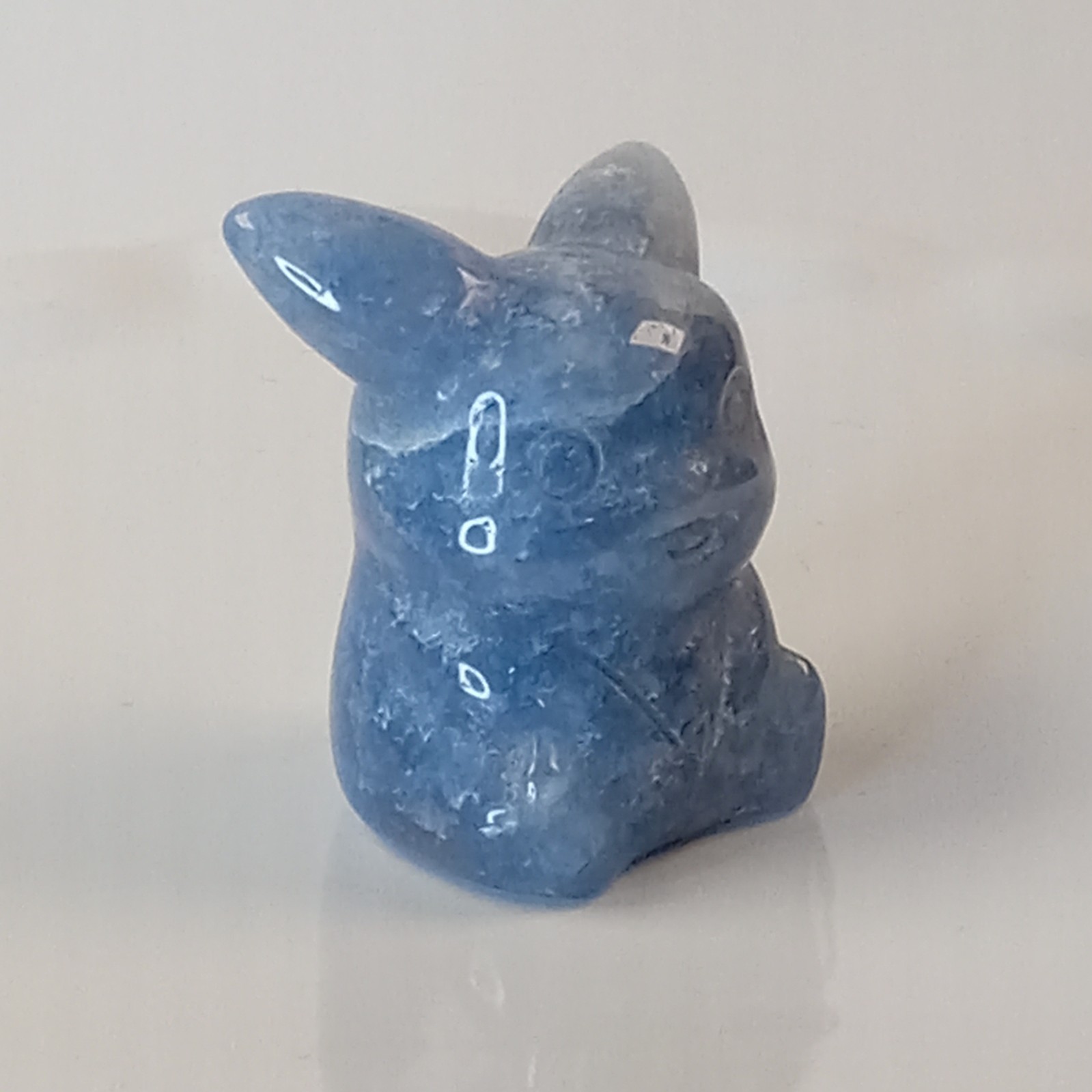 Blue Aventurine Crystal Pikachu Character Pokemon Carving 18g | D40