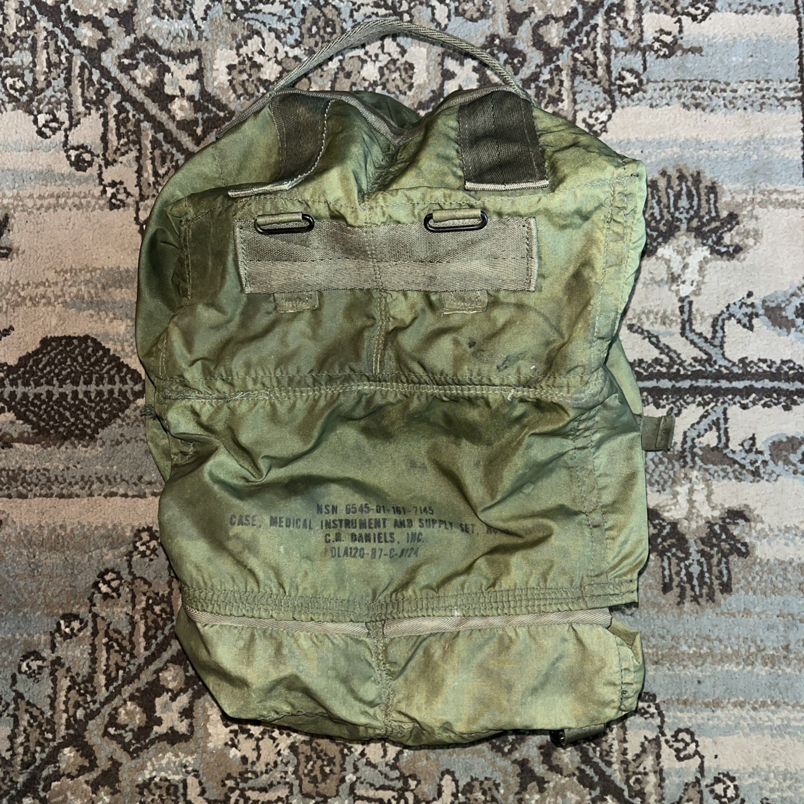 VINTAGE MILITARY US M17 MEDICAL BAG GREEN NSN.6545-01-161-7145 C.R. DANIEL’S