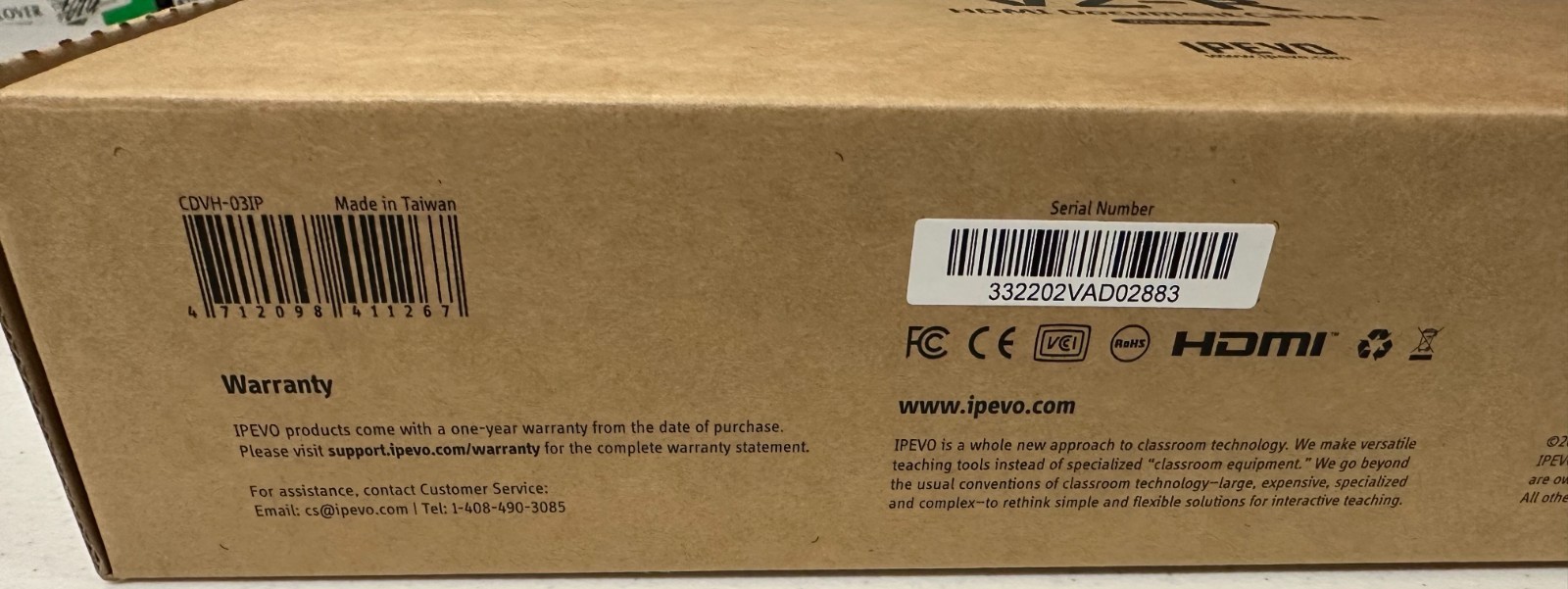 NEW Ipevo VZ-R HDMI/USB Dual Mode Document Camera Doc Cam Fast FREE US Shipping!