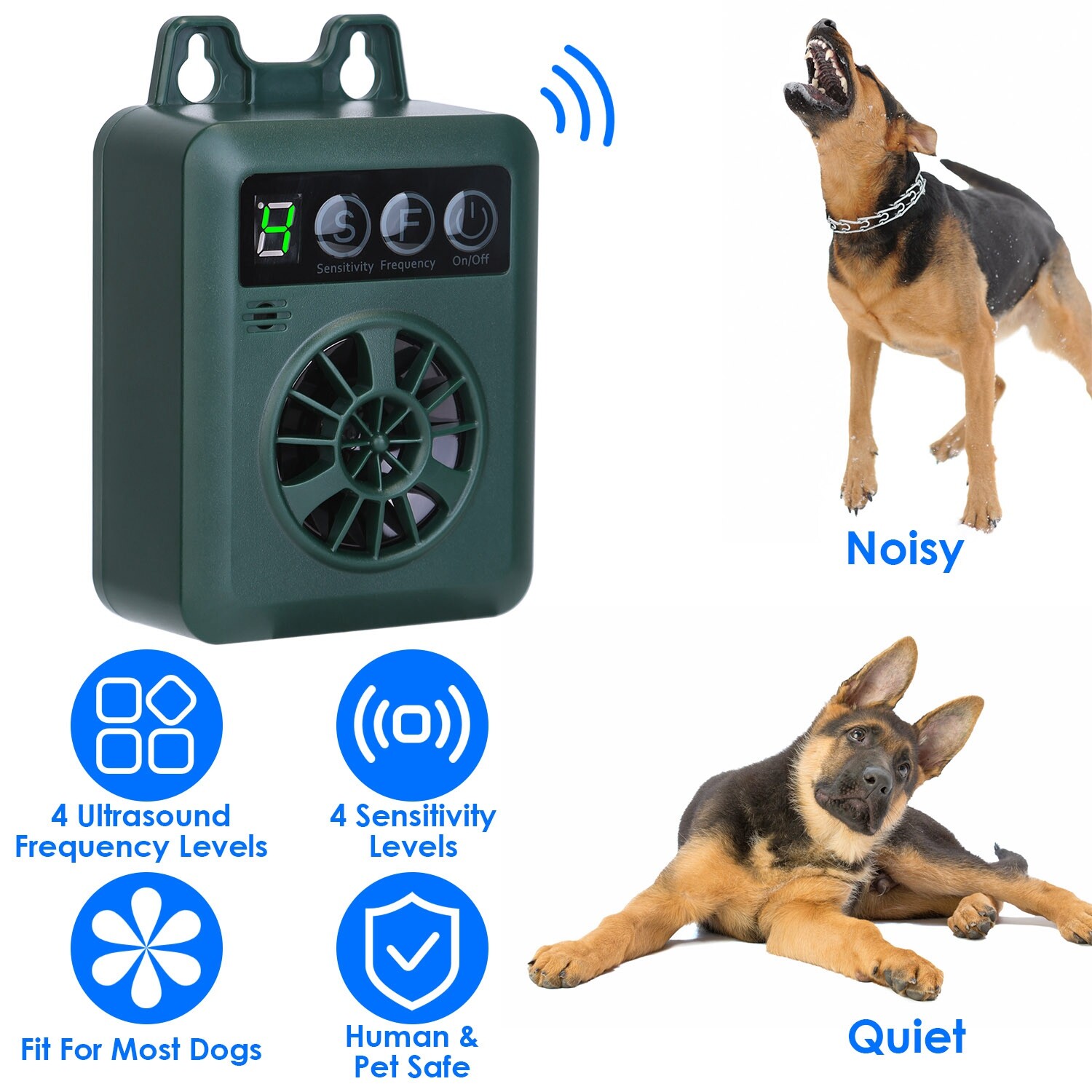 Outdoor Ultrasonic Anti-Barking Device Dog Bark Control Sonic Silencer IP45