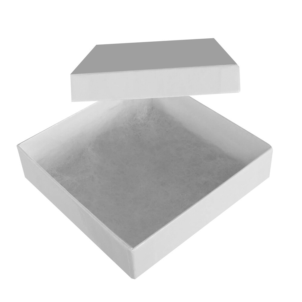 Glossy White Cotton Filled Gift Boxes Jewelry Cardboard Box Lots of 100~200~500