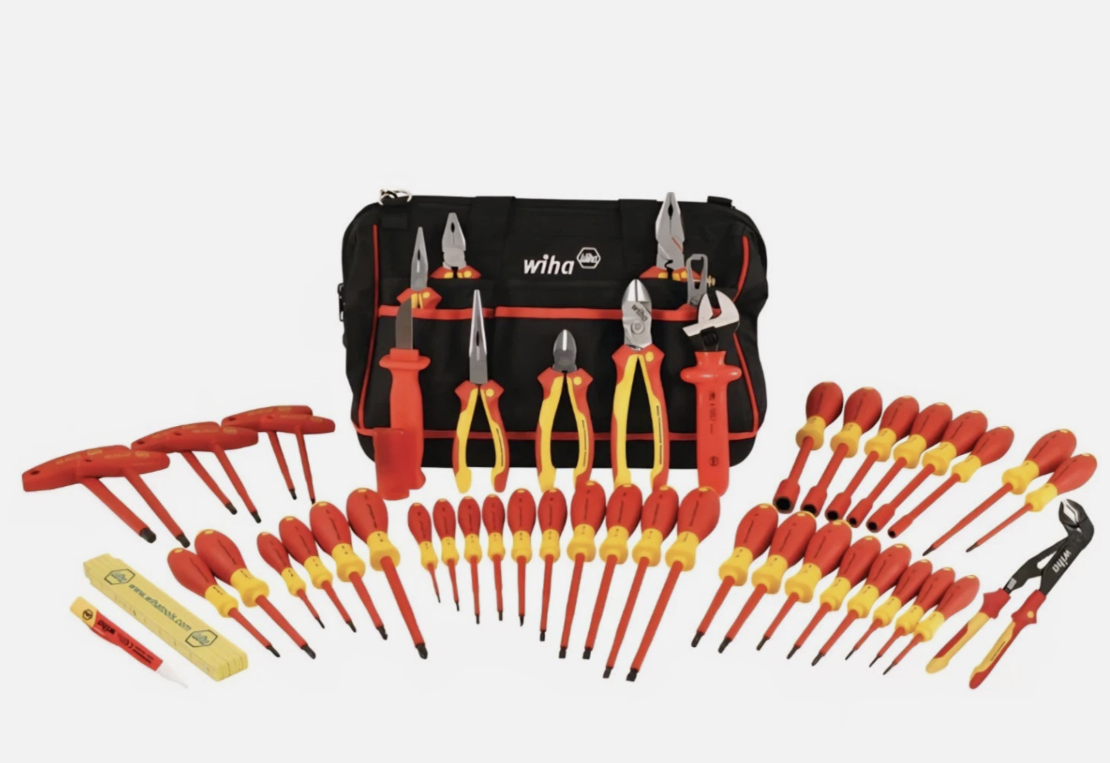 Wiha 32874 50 Piece Master Electrician'S Insulated Tool Set In Canvas Tool Bag