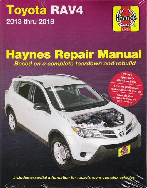 2013 - 2018 Toyota RAV4 Haynes Repair Service Workshop Manual Book Guide 3254