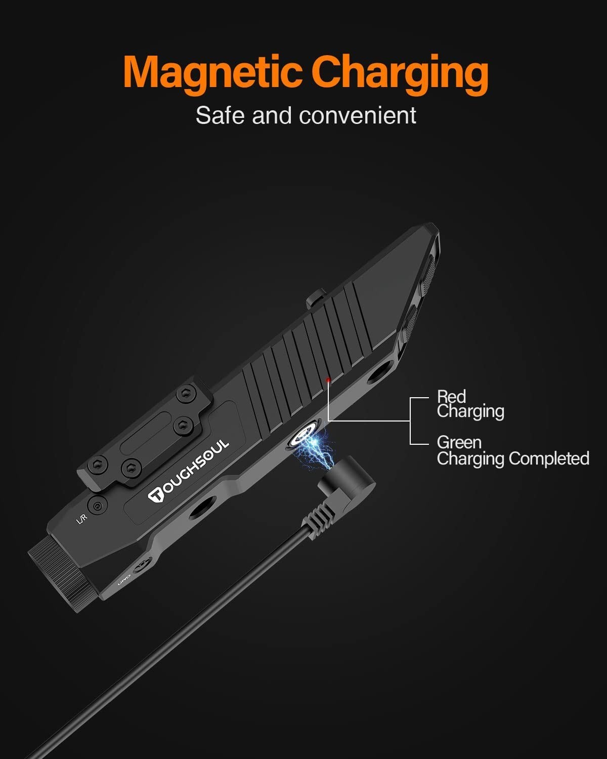 TOUGHSOUL 1450lm Flashlight & Green Laser Sight with M-Lok & Picatinny Dual Rail