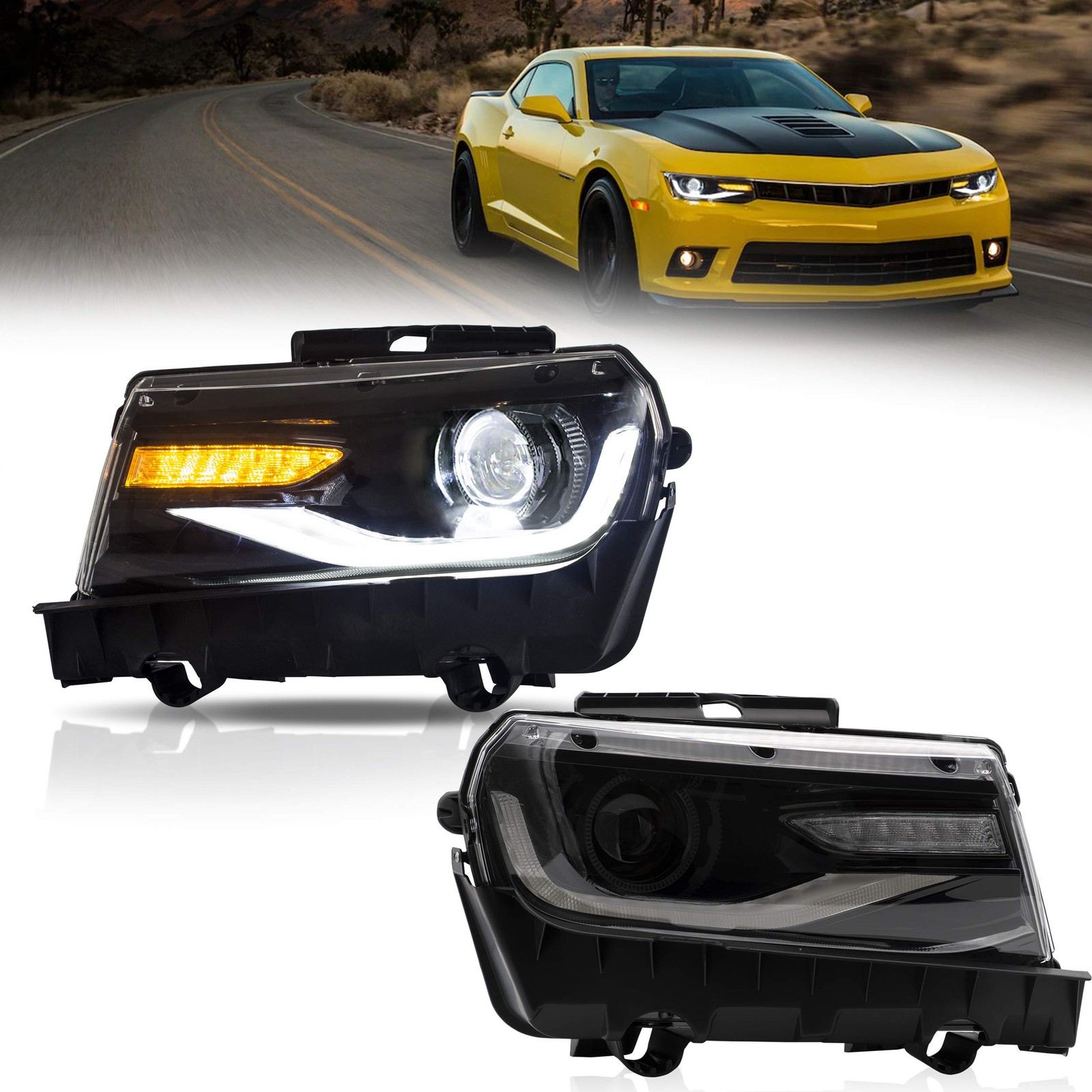 Headlight for 2014-2015 Chevrolet Camaro 5th Gen(LS, LT, SS, ZL1, Z/28) Regular