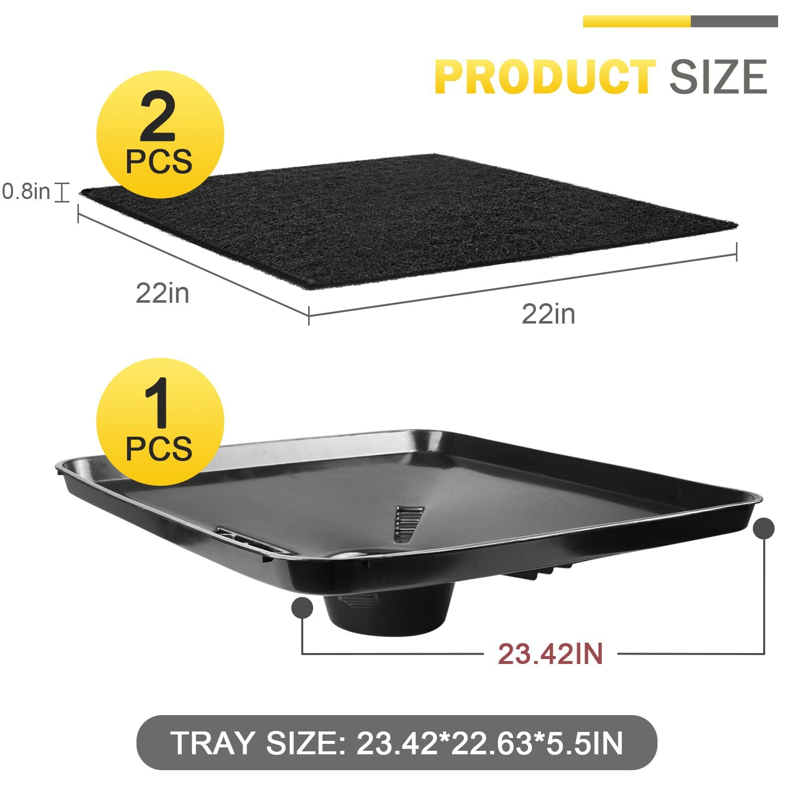 17892 Transmission Drain Pan for Lisle Oil Drains - 2 Pcs 22'' Oil Drain Spla...