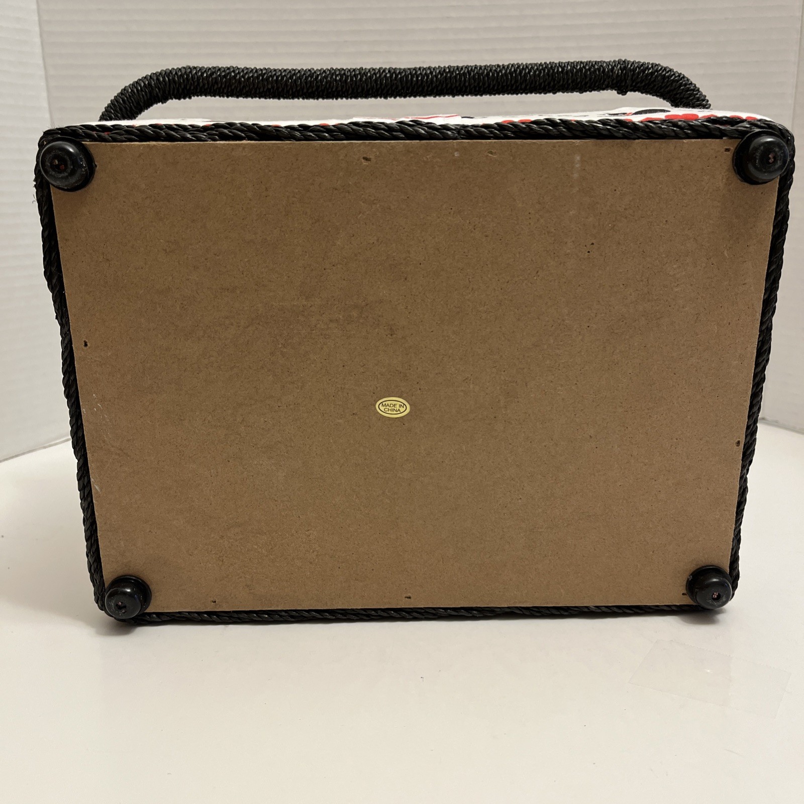 Sewing Basket Cat Print Padded Box Pin Cushion Accessories Storage Snap Closure