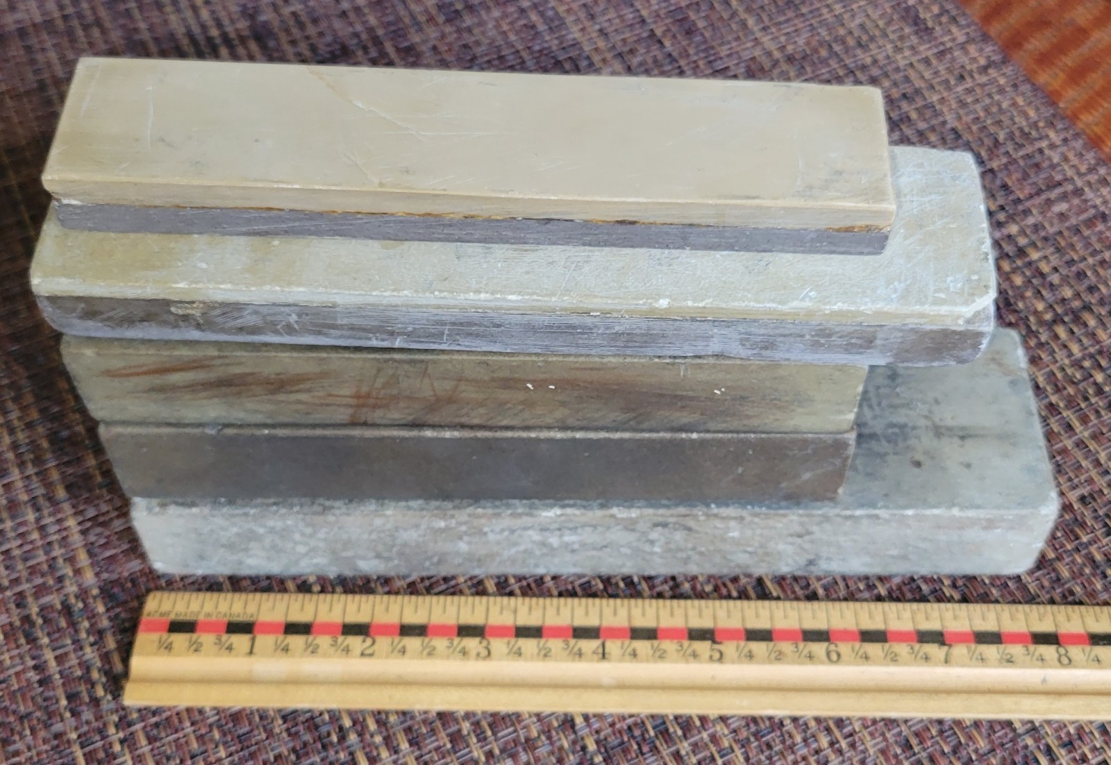 Lot of 5 Early Antique Sharpening Stones (2 Coticule) Hones