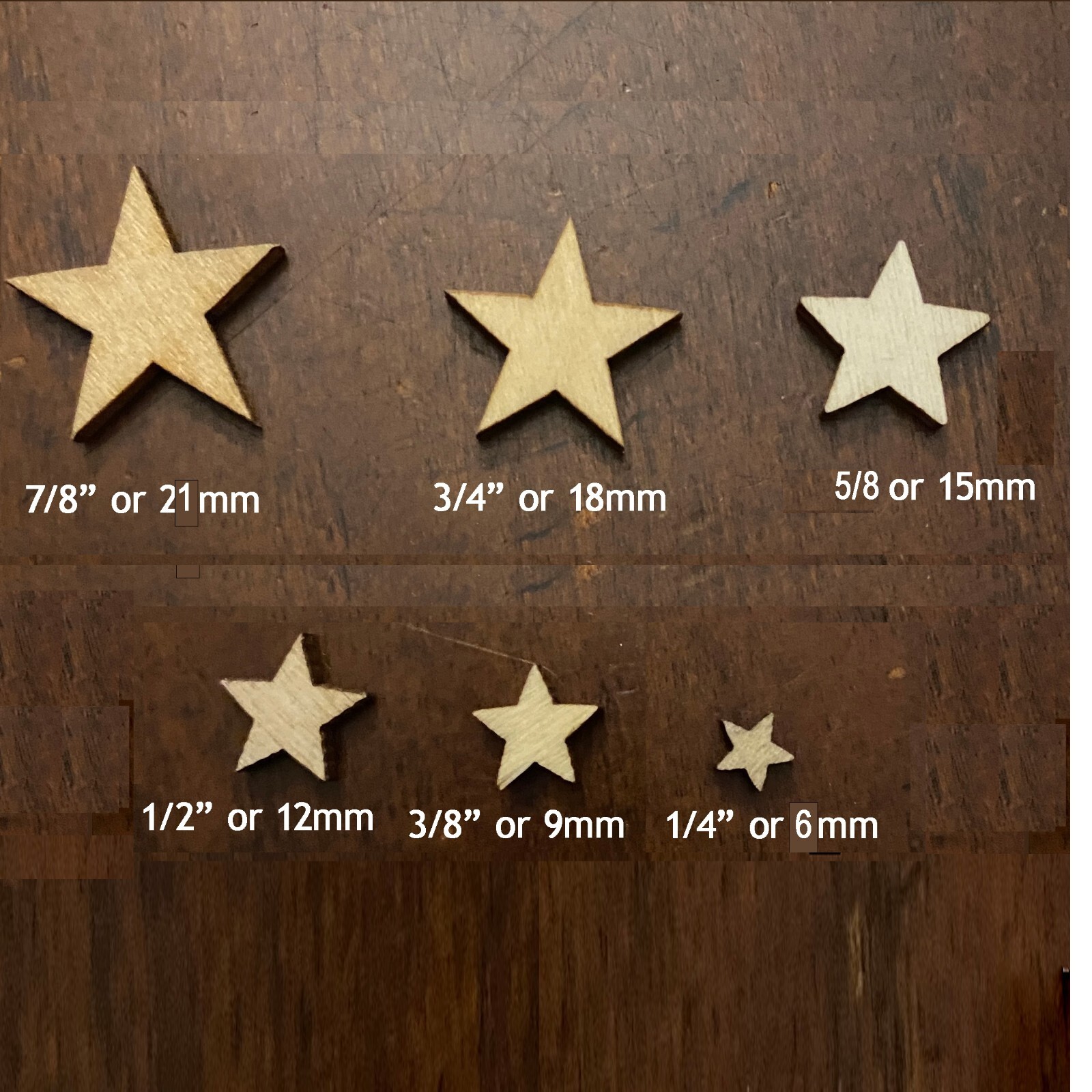 Small Wooden Stars, Pkgs of 10,20,30, Laser Cut, crafts, scrapbook $10=Free Ship
