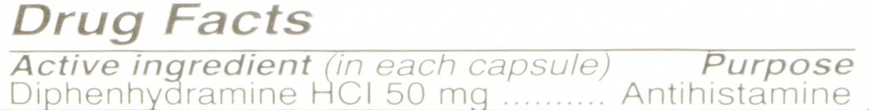 DIPHENHYDRAMINE 50MG 100ct capsules, SDA LABS, Allergy Relief (2- Pack)