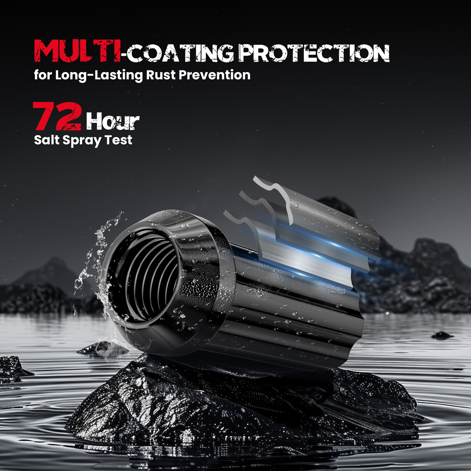 Set of 24 Epoch Spline Lug Nut Kit Black 14mm x 1.5 2" Tall M14x1.5 Super Duty