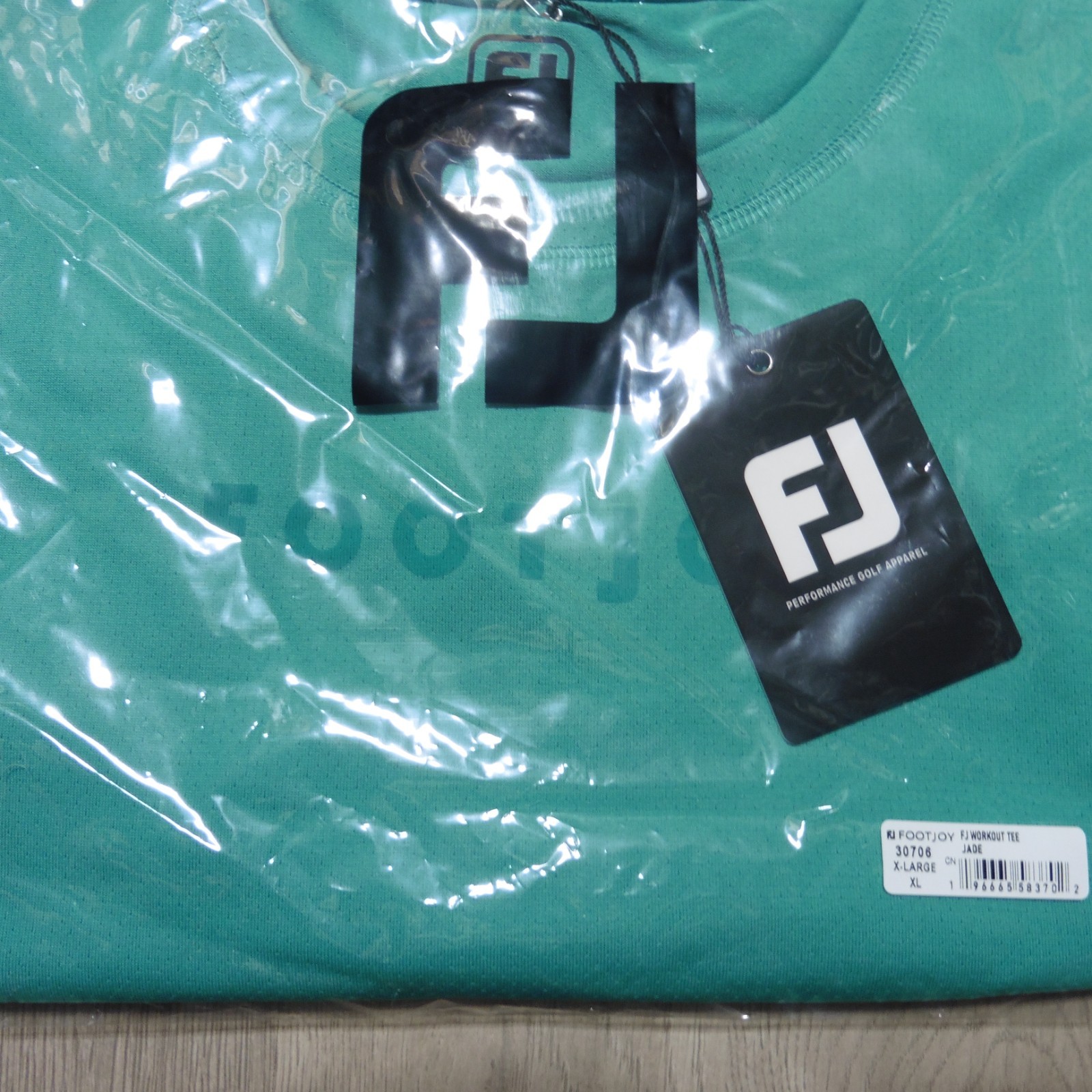 FOOTJOY Mens XL T SHIRT TRAINING WORKOUT GOLF POLYESTER GREY BLUE GREEN