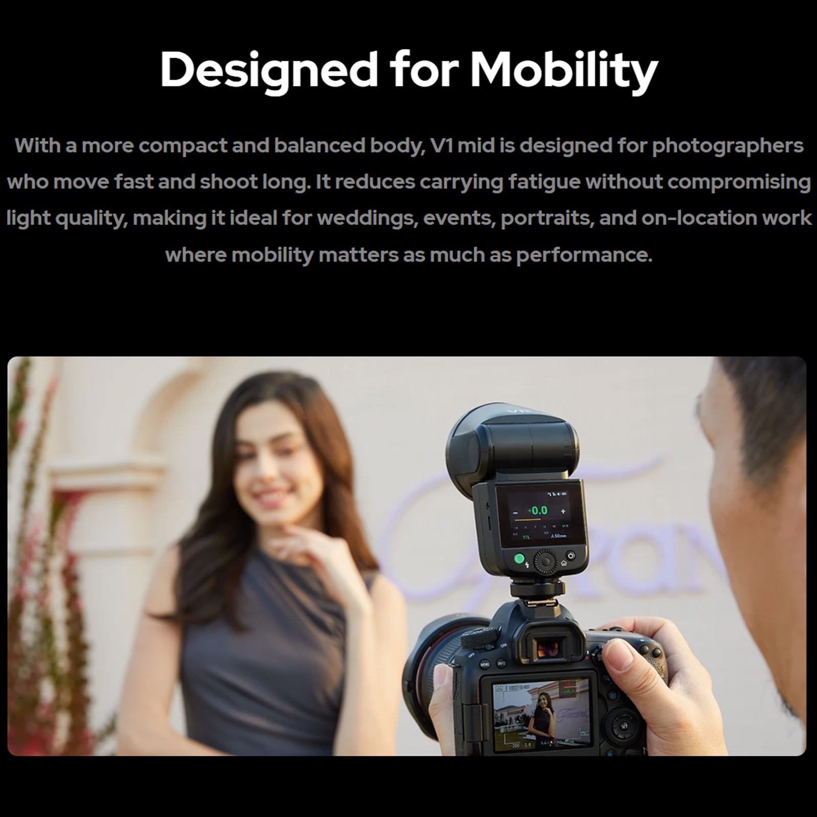 Godox V1 mid C V1midC TTL Flash Touchscreen Round Head mini Flash for Canon