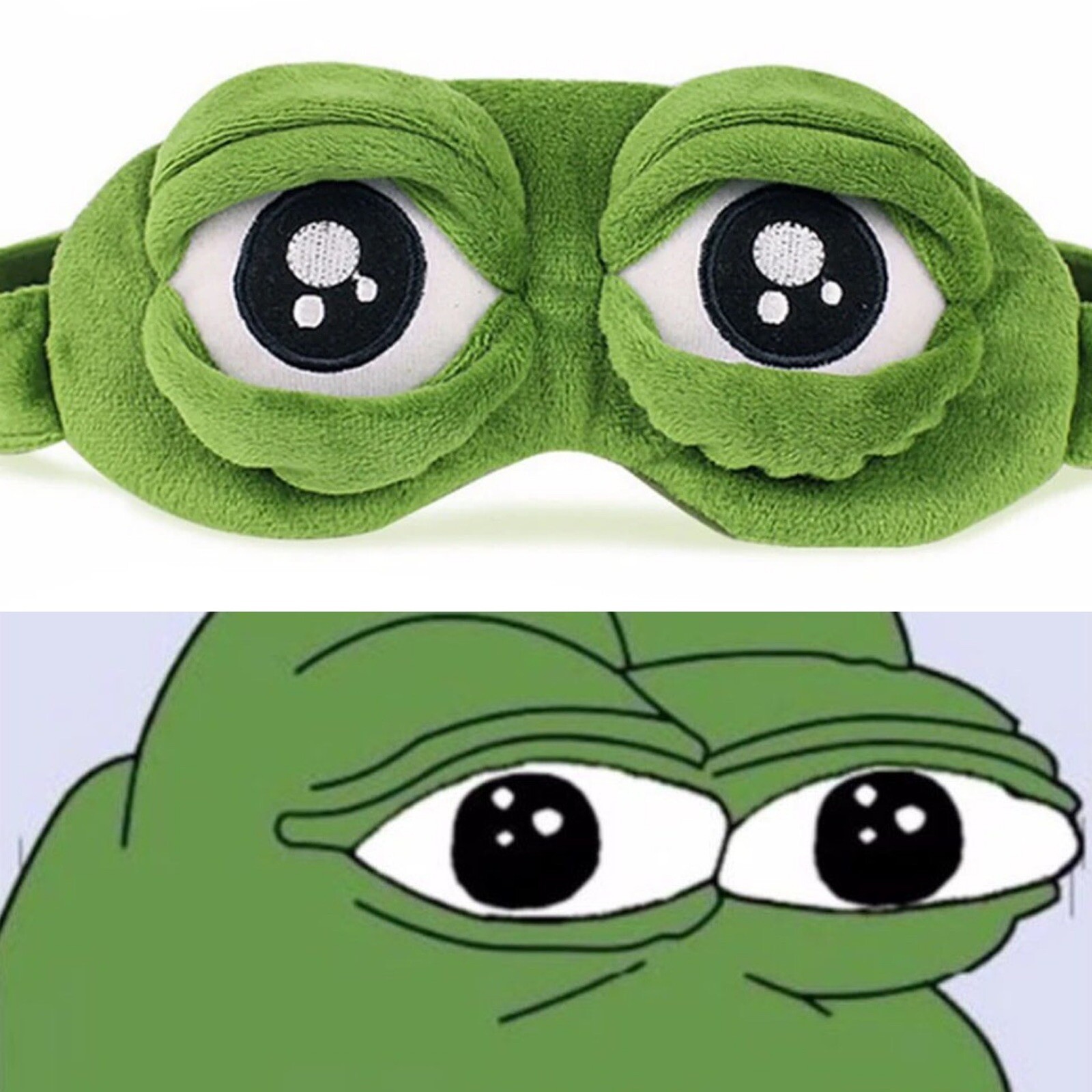 Pepe The Frog Meme Sad Eye Mask Cover Sleeping Rest Sleep Funny Comic Cosplay