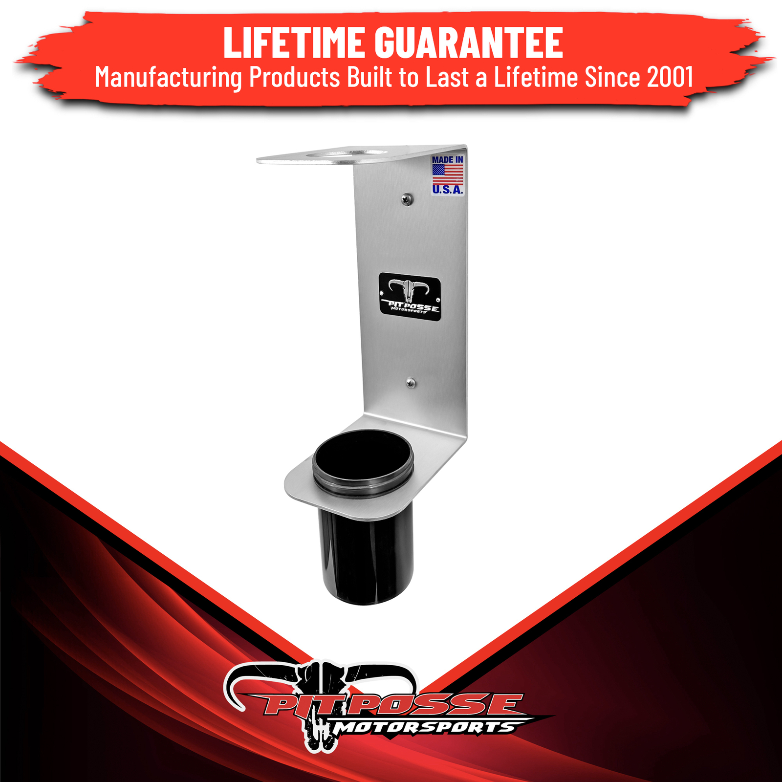 Pit Posse PP3364 Aluminum Oil Funnel Holder Wall Rack Enclosed Trailer or Garage