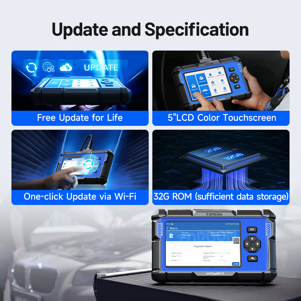 🔥2025 TOPDON AD600S OBD2 Scanner Engine ABS SRS SAS AT TPMS EPB Diagnostic Tool