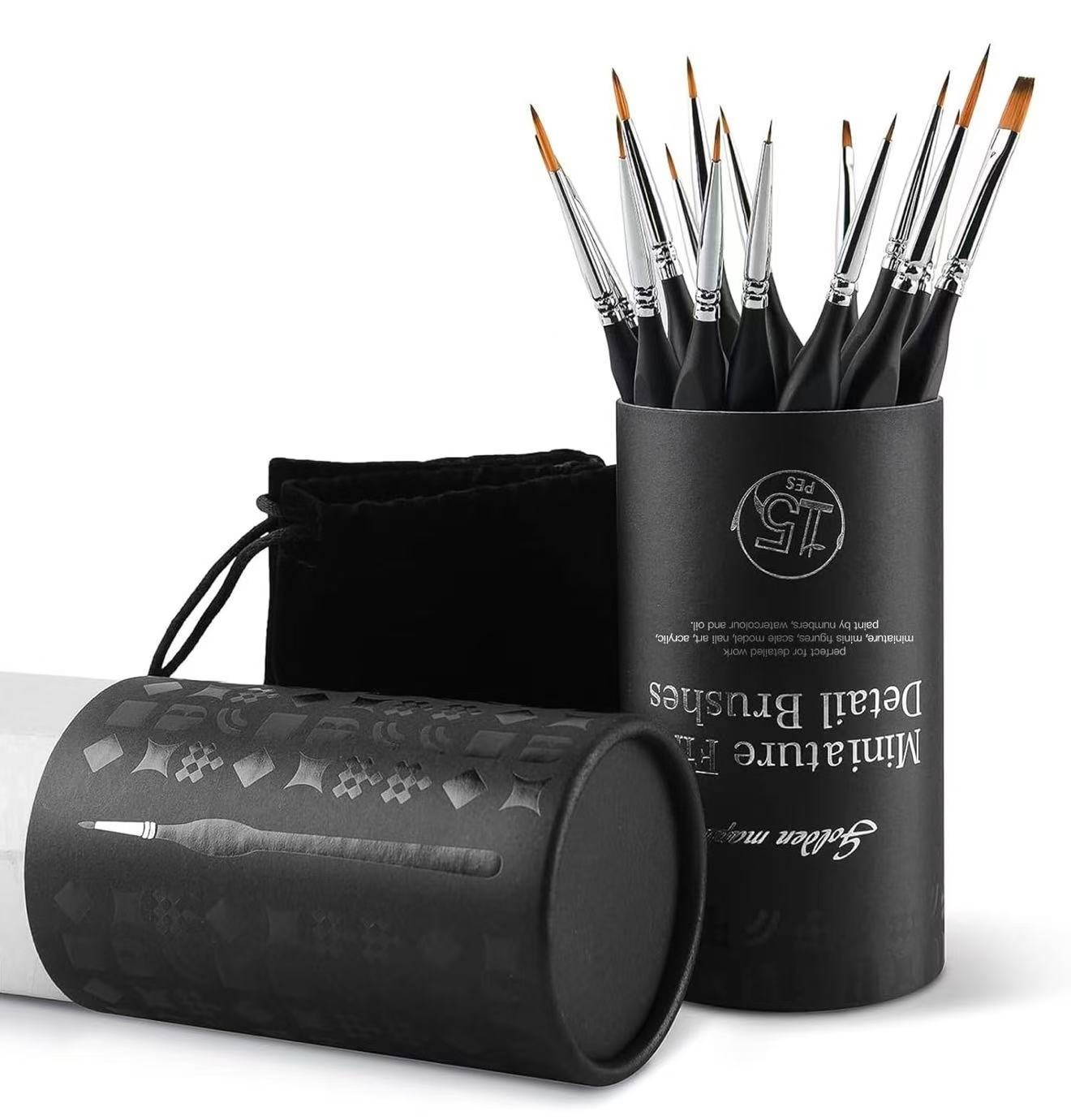 Golden Maple Miniature Paint Brushes, 15PC Model Brushes Micro Detail Paint Brus