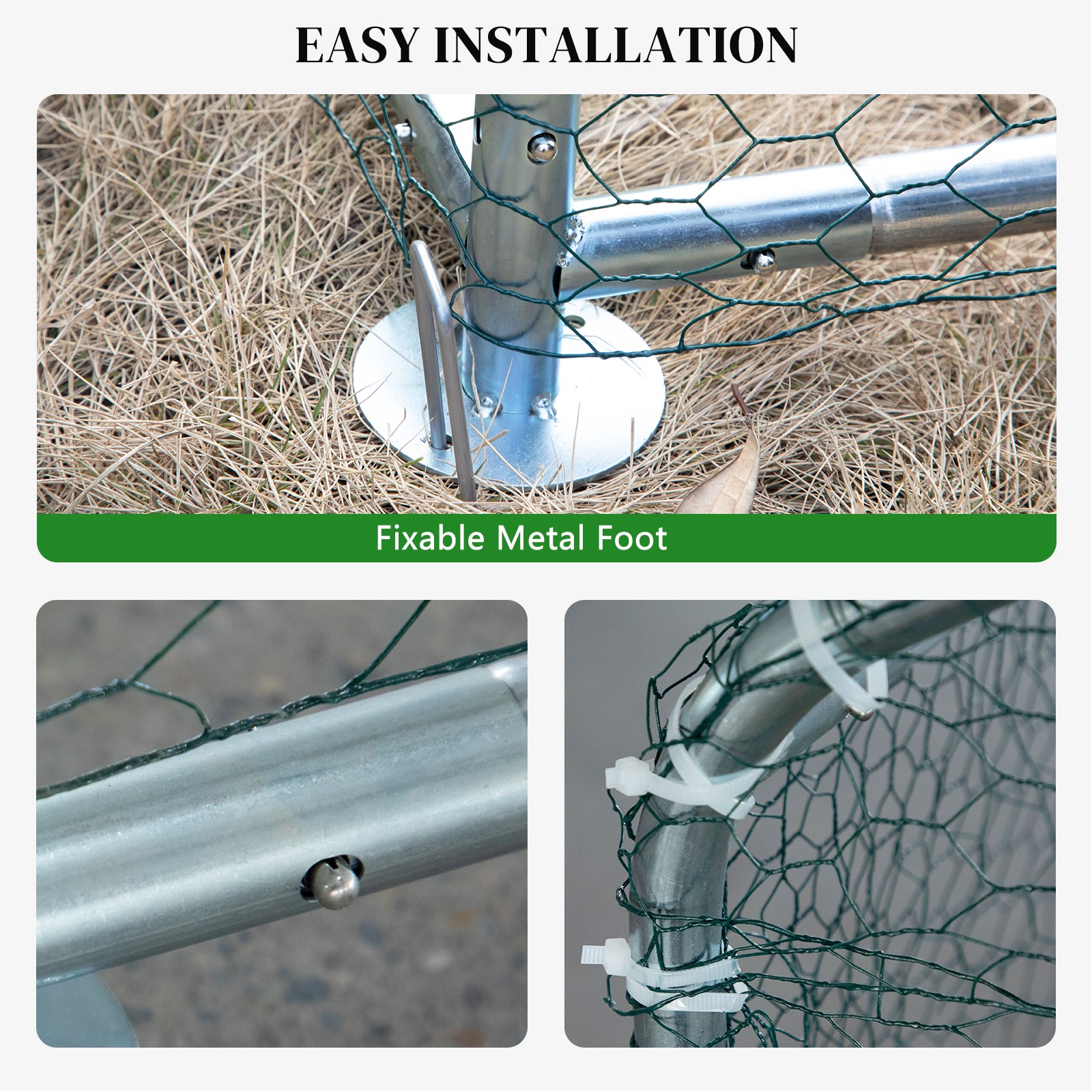 20x10ft Large Chicken Coop Run Cage Dog Cage Fence Outdoor Kennel Metal Playpen