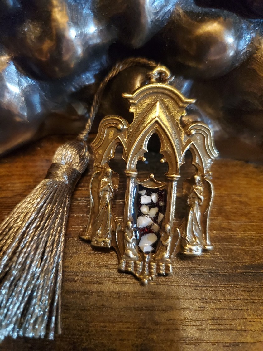Tomb of Jesus Prayer Medallion with Stones From Tomb of Jesus Holy Sepulchre