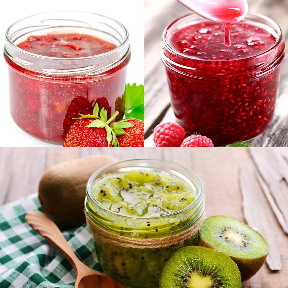 4 oz Clear Glass Jars with Metal Golden Lids, Pack of 40, 100ml