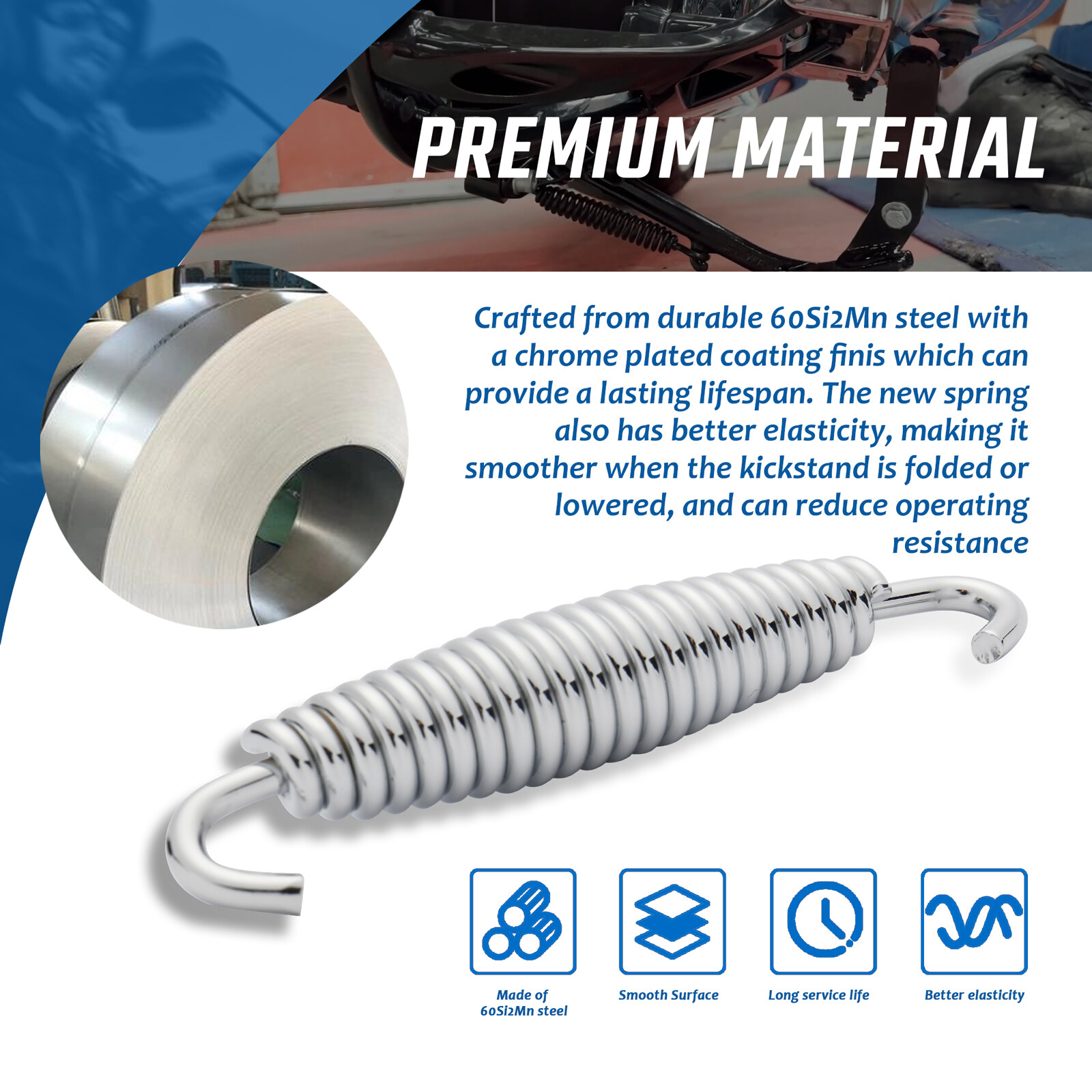 Harley Kickstand Spring Jiffy Stand Spring for Touring Street Glide Softail