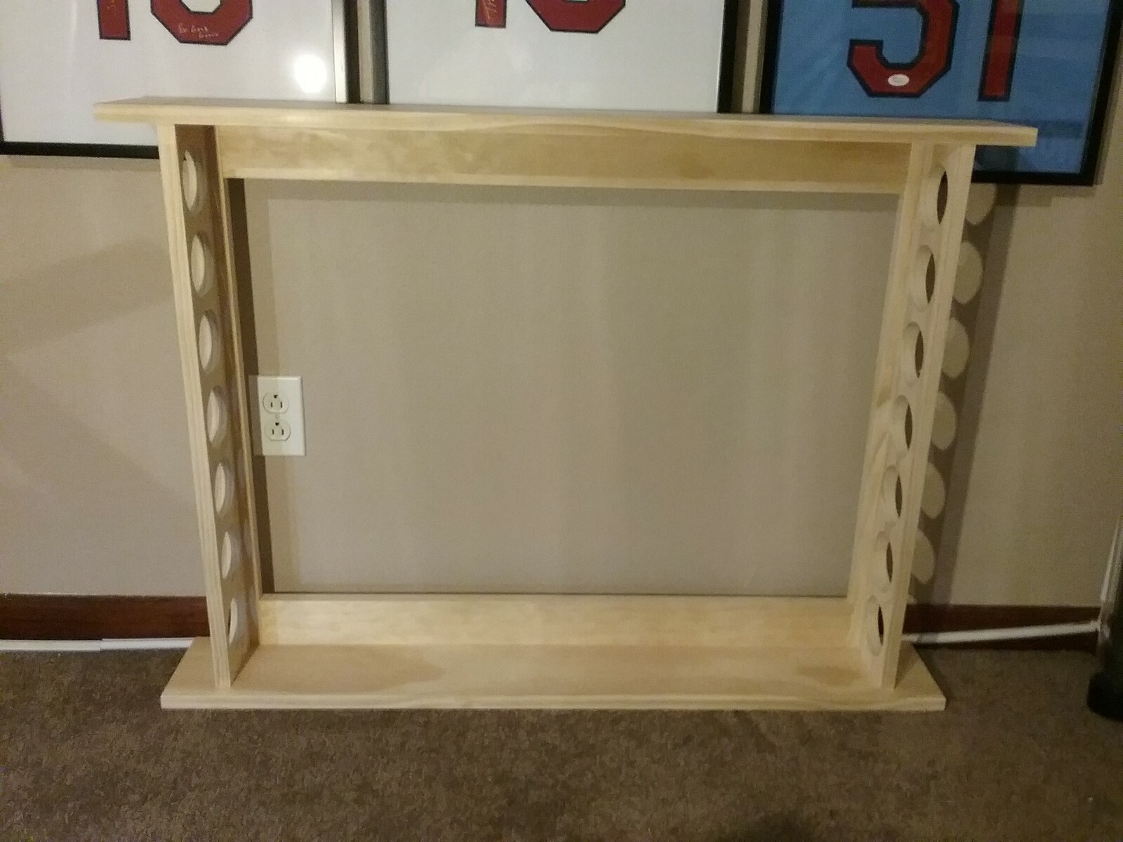 6 Bat - Wood Free Standing Baseball Bat Display Rack