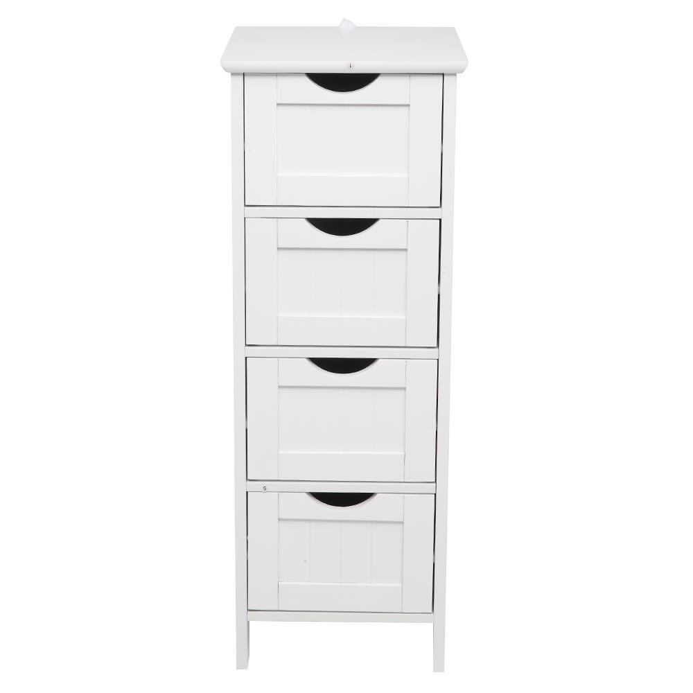 FCH 4-Drawers Bathroom Floor Cabinet Storage Organizer Free Standing Cabinet