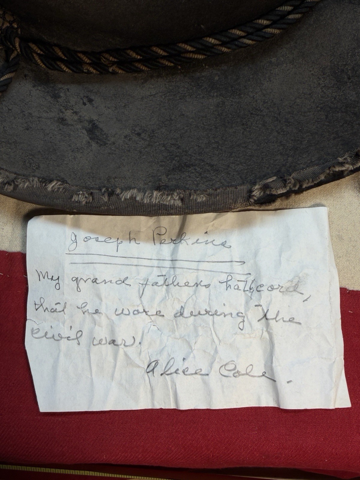 ID’D JOSEPH PERKINS CIVIL WAR 49TH COLORED TROOPS SLOUCH HAT CAP KEPI WITH PROV.