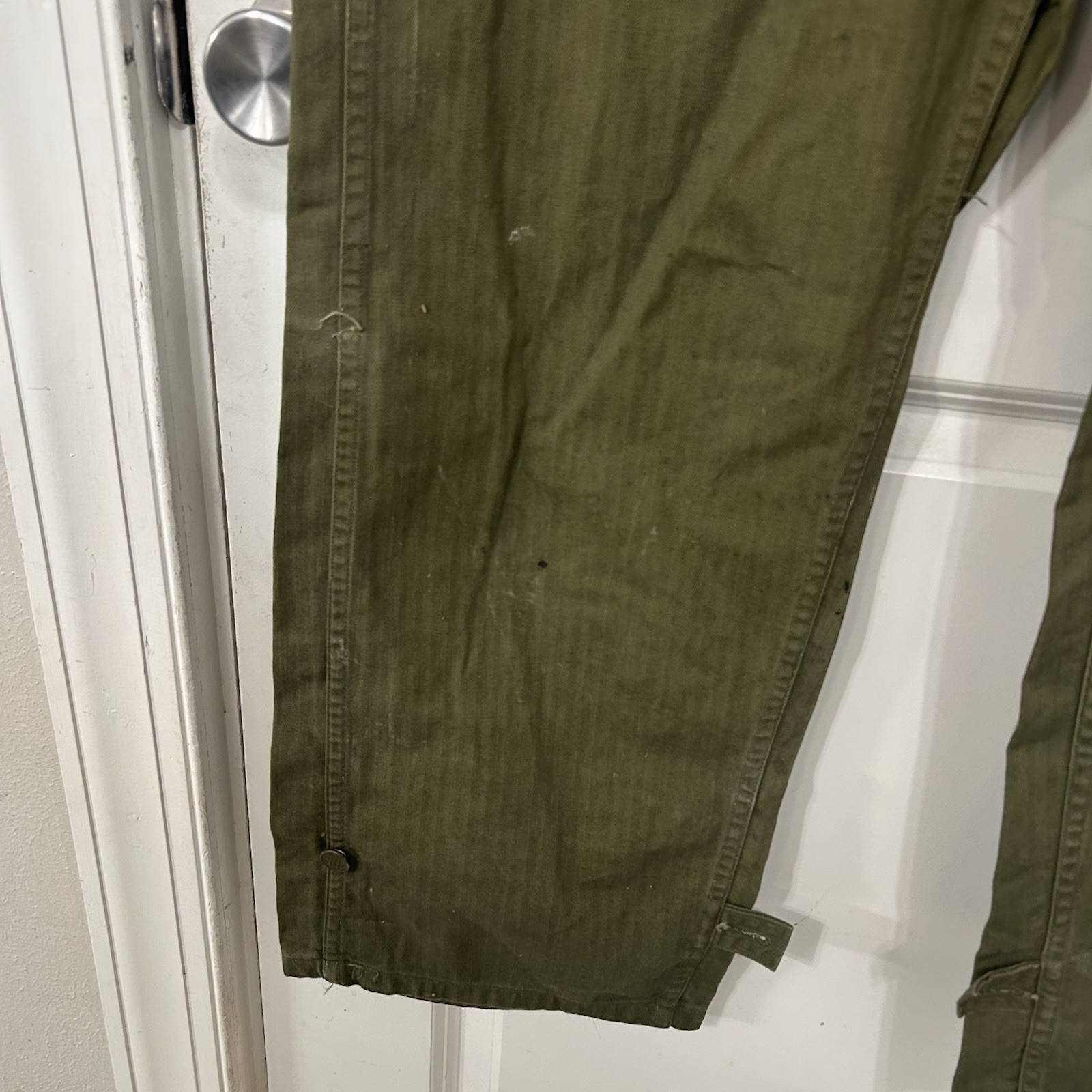 Vintage 1940s WW2 US Army HBT 13 Star Buttons Herringbone Coveralls Jumpsuit 34R