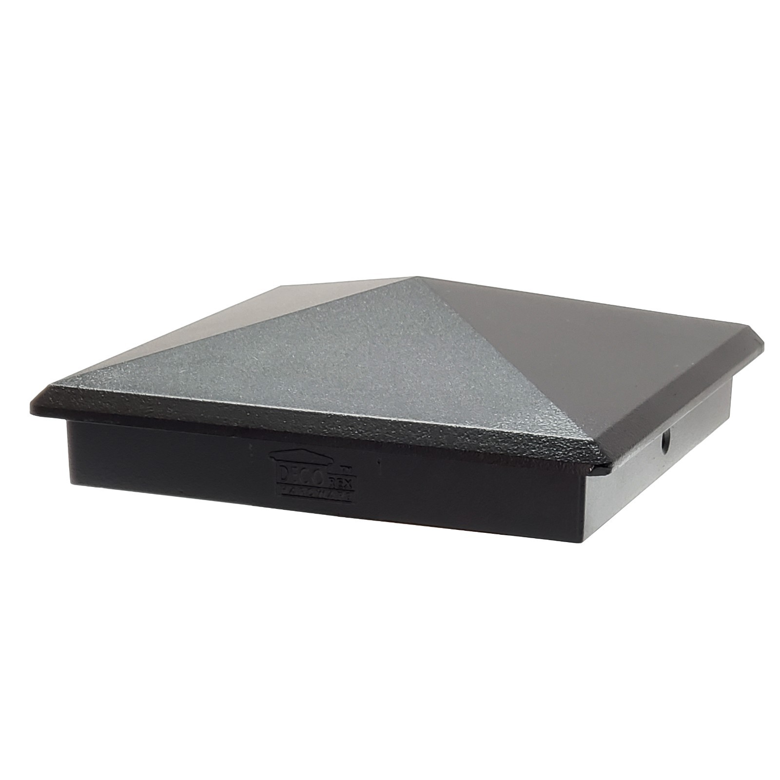 True 6" x 6" Heavy Duty Aluminium Pyramid Post Cap for Wood Posts - Black