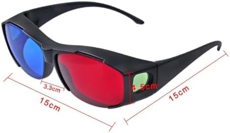 BIAL Red Blue Cyan Anaglyph 3D Glasses for Movies Games Simple Style