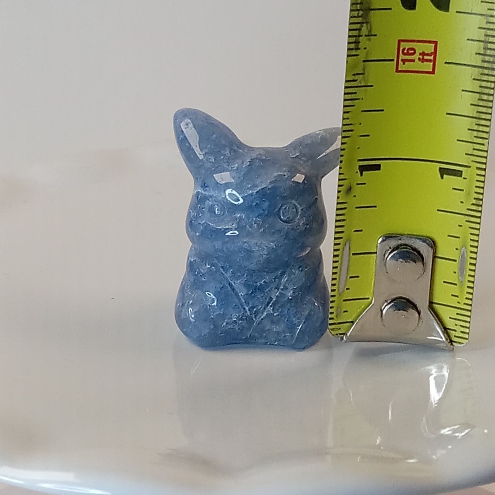 Blue Aventurine Crystal Pikachu Character Pokemon Carving 18g | D40