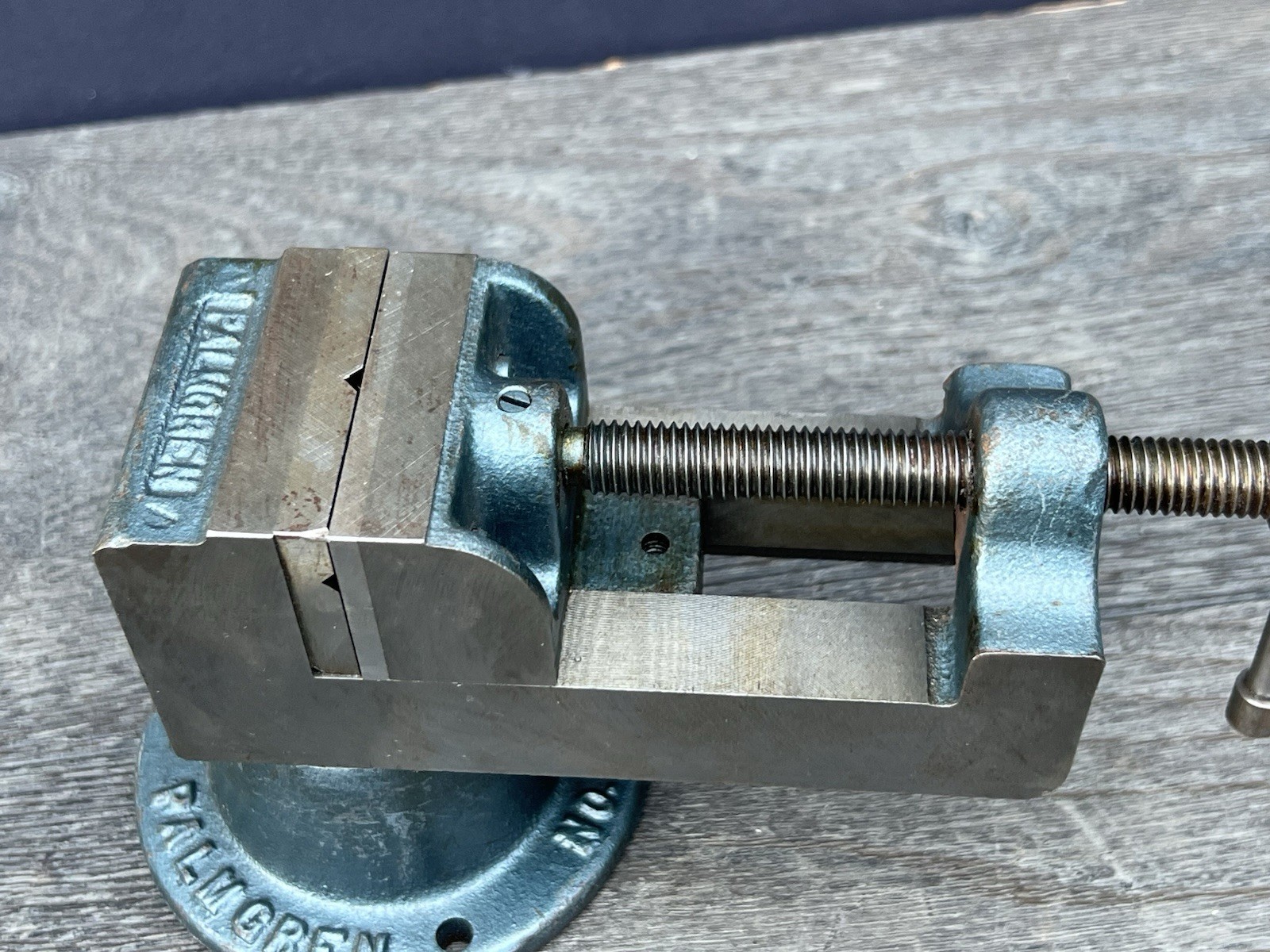 Vintage Palmgren Drill Press Vise w/ Cast Iron Swivel Base/Stand - 2.5" Jaws