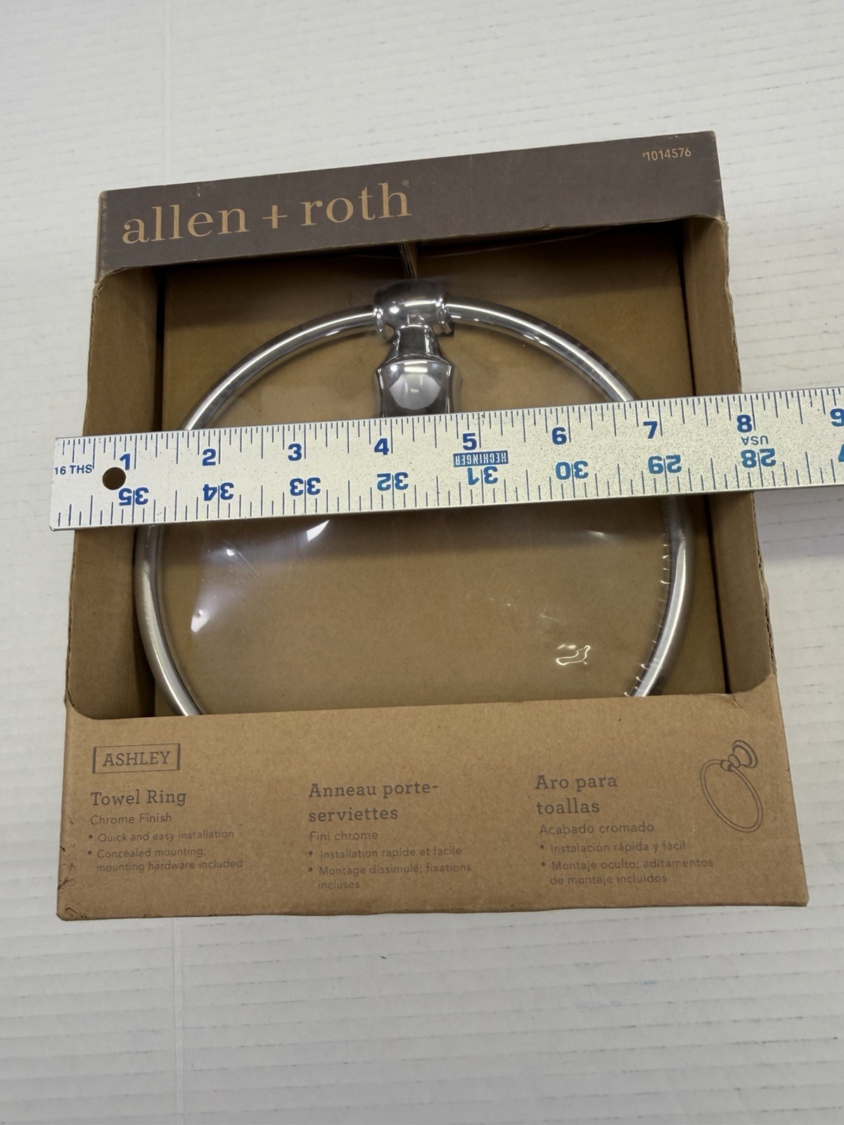 Set of 2 allen + roth Ashley Towel Ring - Chrome Finish - New Sealed in box