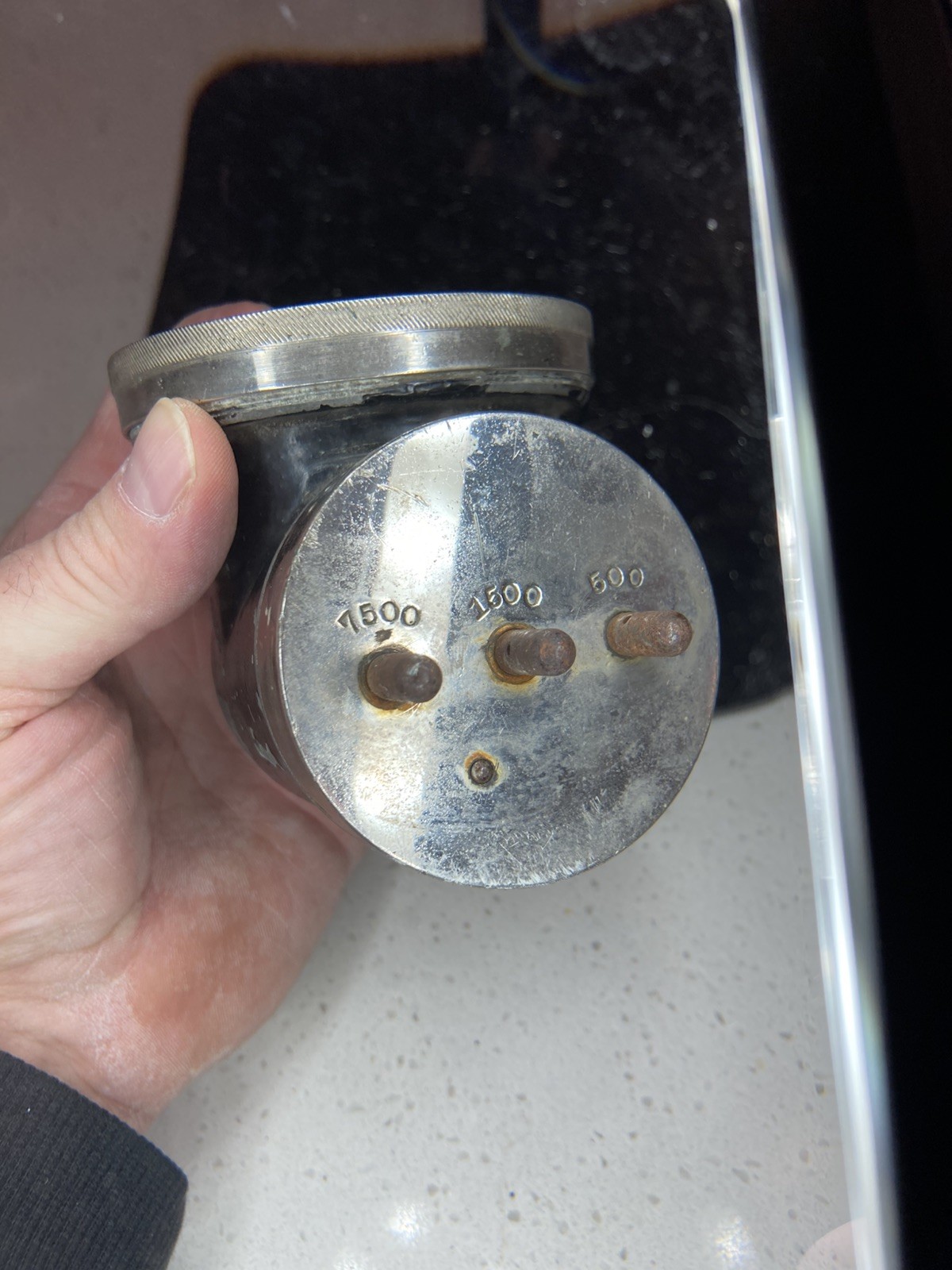 ANTIQUE SCHAEFFER BUDENBERG GAUGE TACHOMETER REVOLUTION COUNTER RR, 7500 RPM’s!