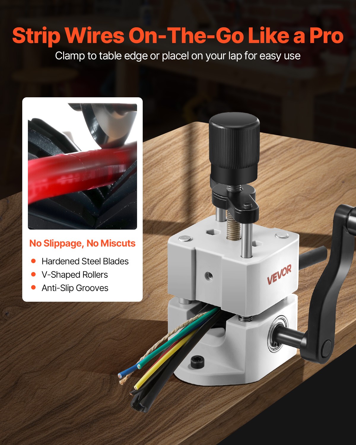 VEVOR Manual Wire Stripper Stripping Machine 0.06-1 in Hand or Drill Portable