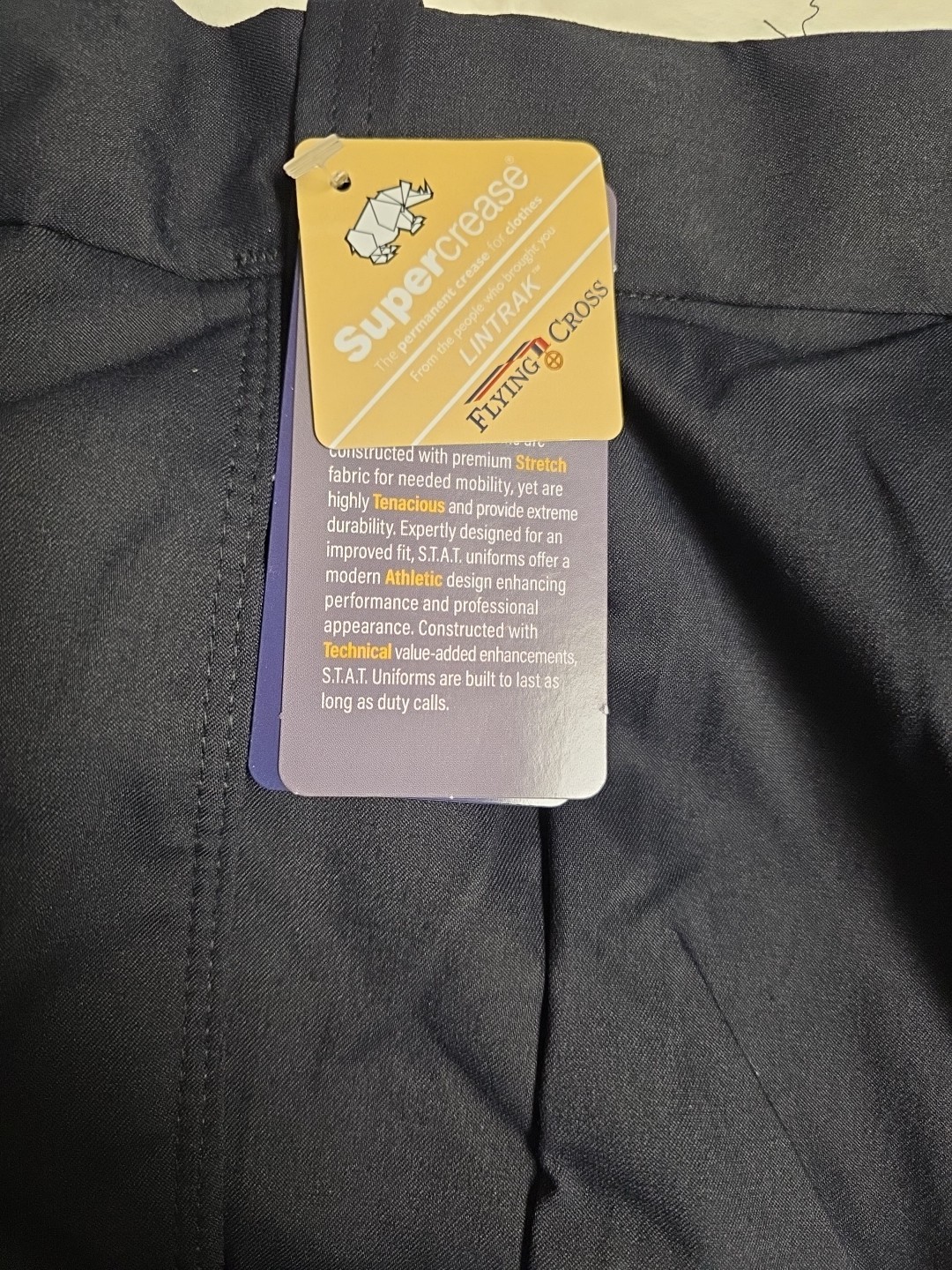 Mens 44 Reg, Dark Navy, Unhemmed Flying Cross Class A 6 Pocket, Uniform Pants