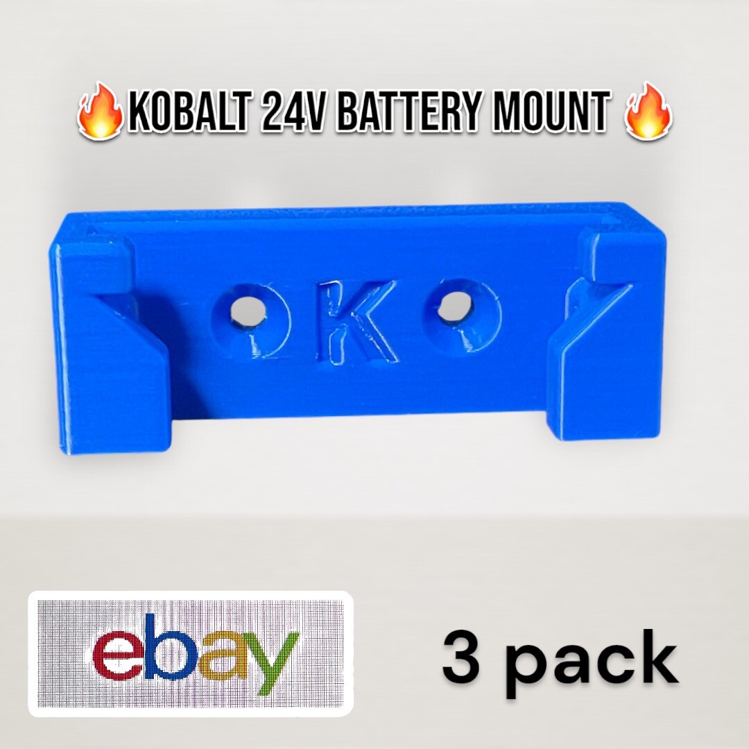 🔥 3 pack Kobalt 24 volt / battery holder / Hanger / shelf mount Slim Blue🔥