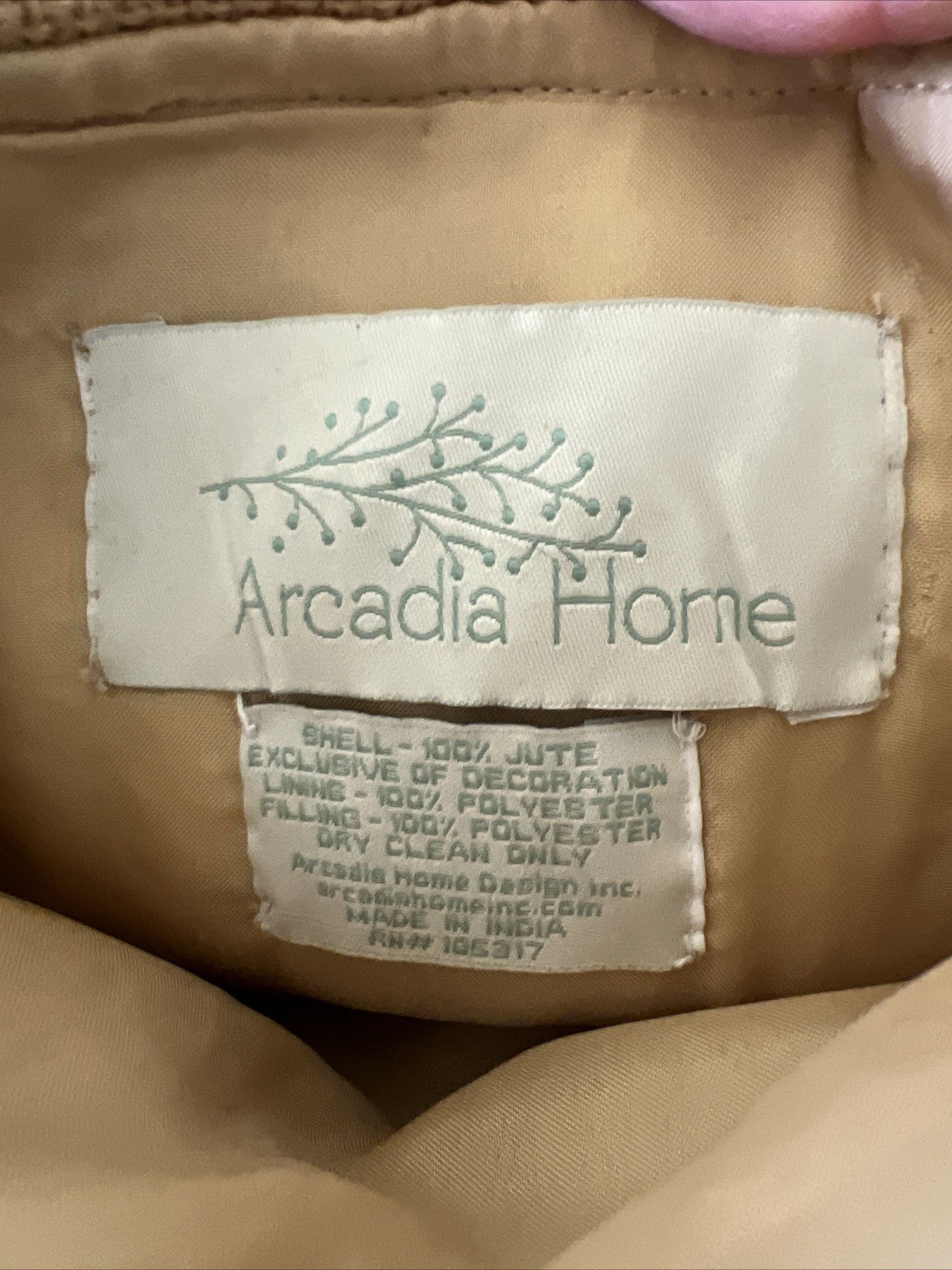 ARCADIA HOME CHRISTMAS STOCKING 100% JUTE EMBROIDERED BLUE BIRD AND FLOWERS