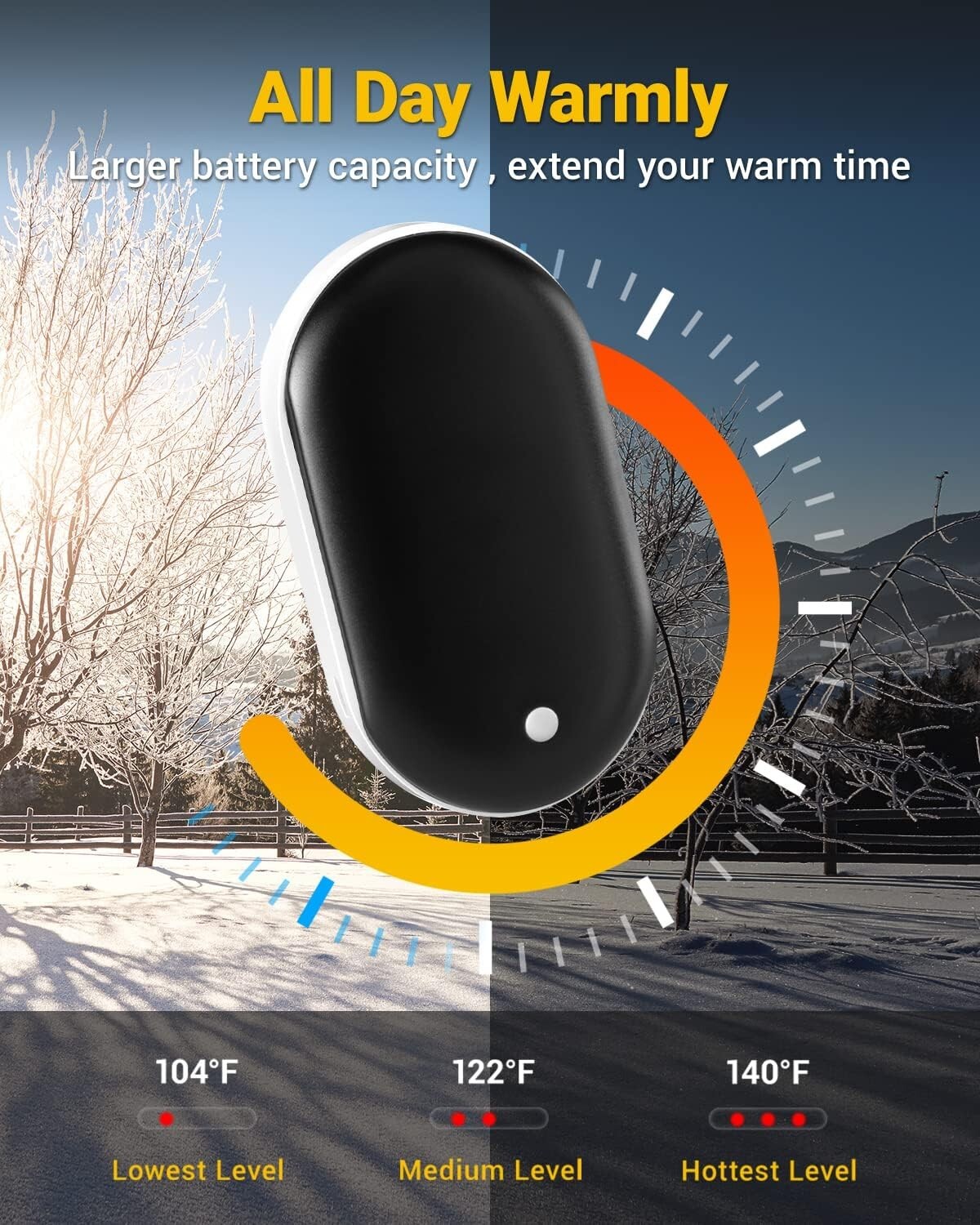 Hand Warmer Rechargeable 5200mAh Electric Portable Pocket Hand Warmer Power Bank