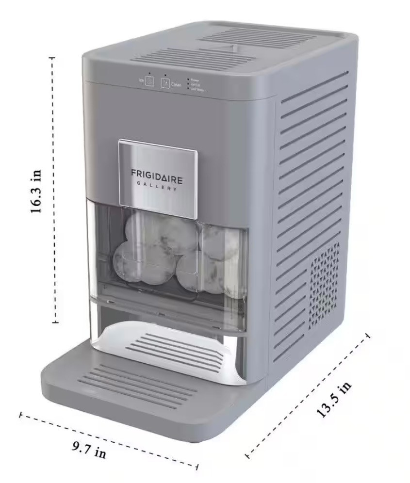 Frigidaire Gallery Artisanal Clear Sphere Ice Maker Touch Control Grey NEW 12 In