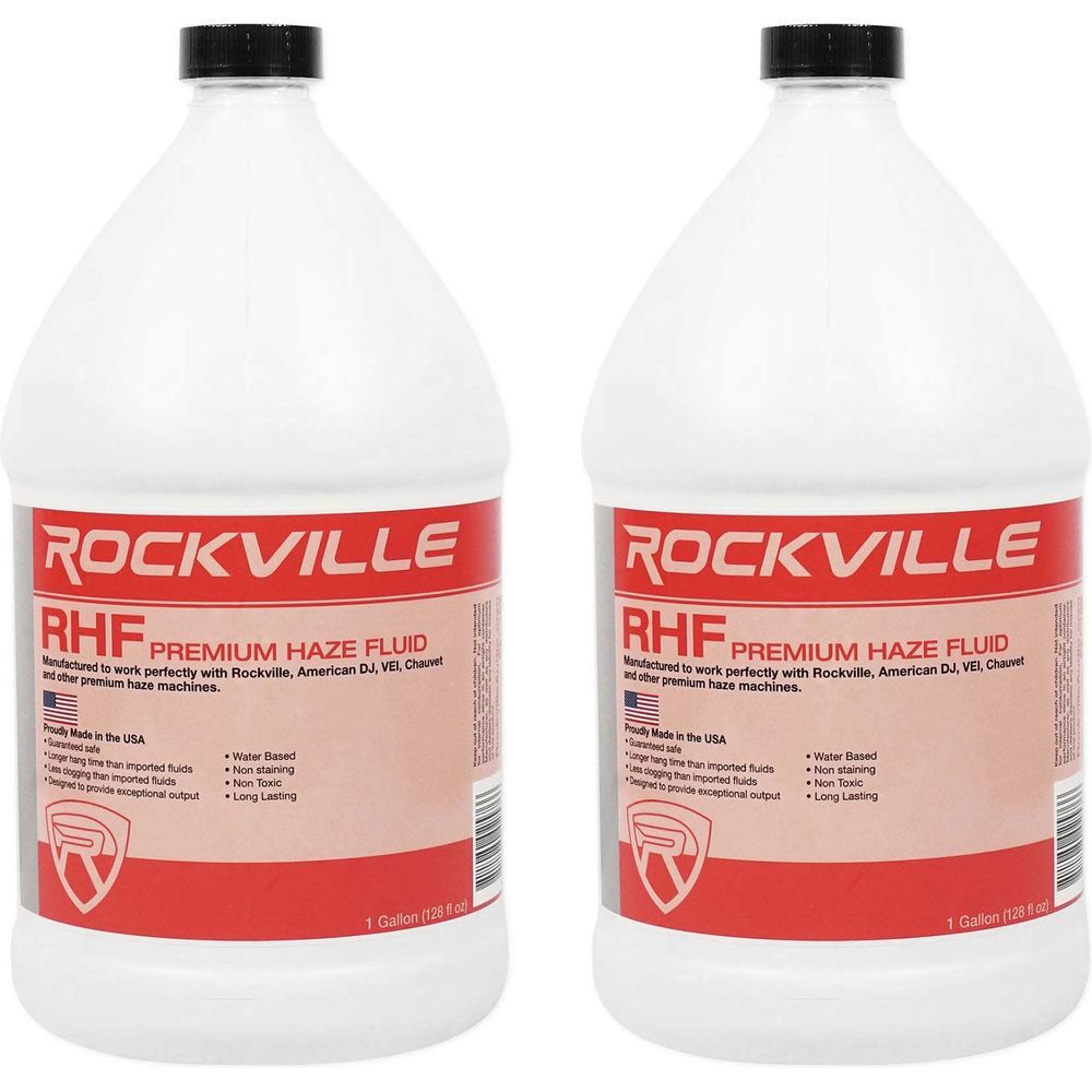 (2) Gallons Rockville RHF Water-Based Haze Machine Fluid Juice No-Clog