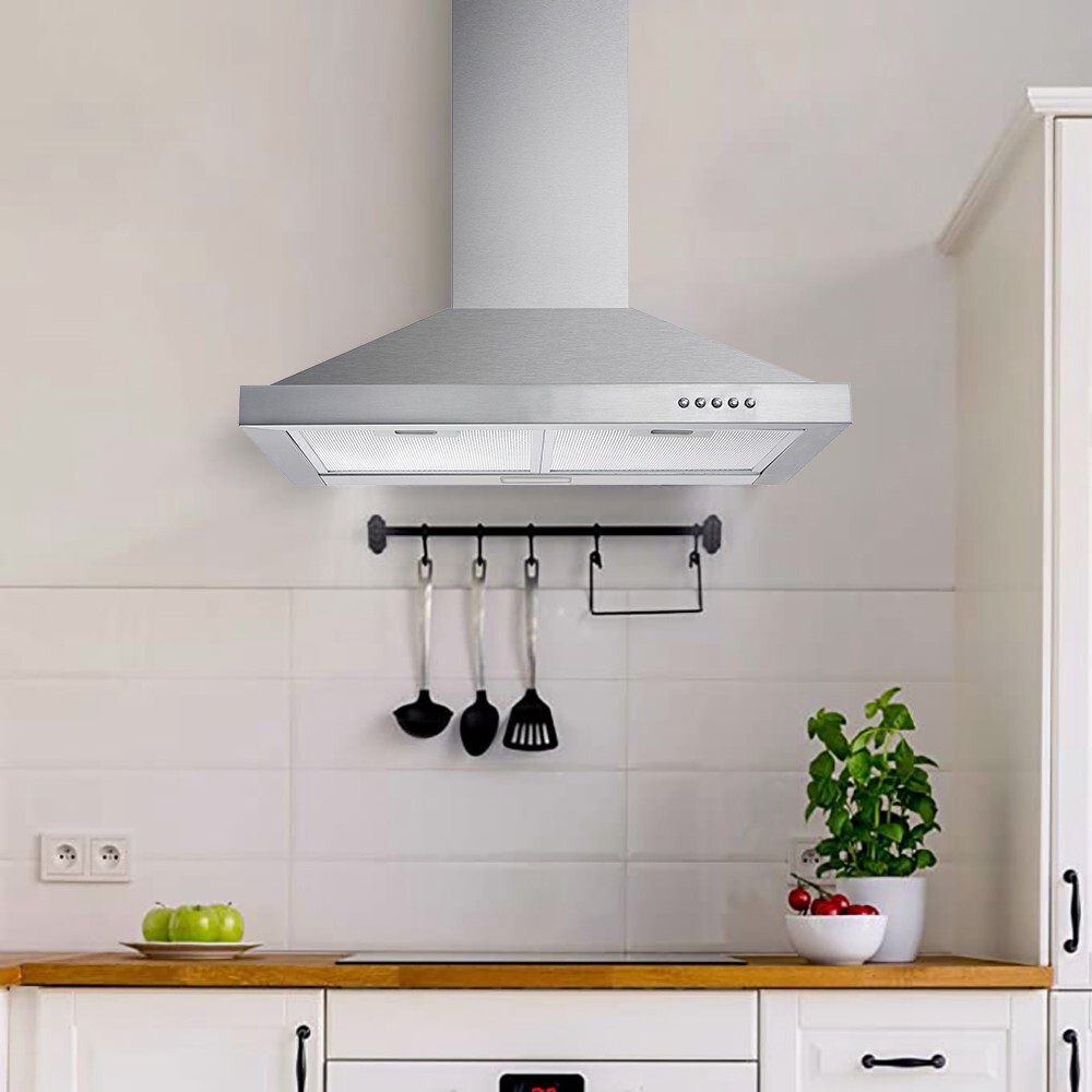 30 in Wall Mount Range Hood Stainless Steel 450CFM Convertible Kitchen Vent New