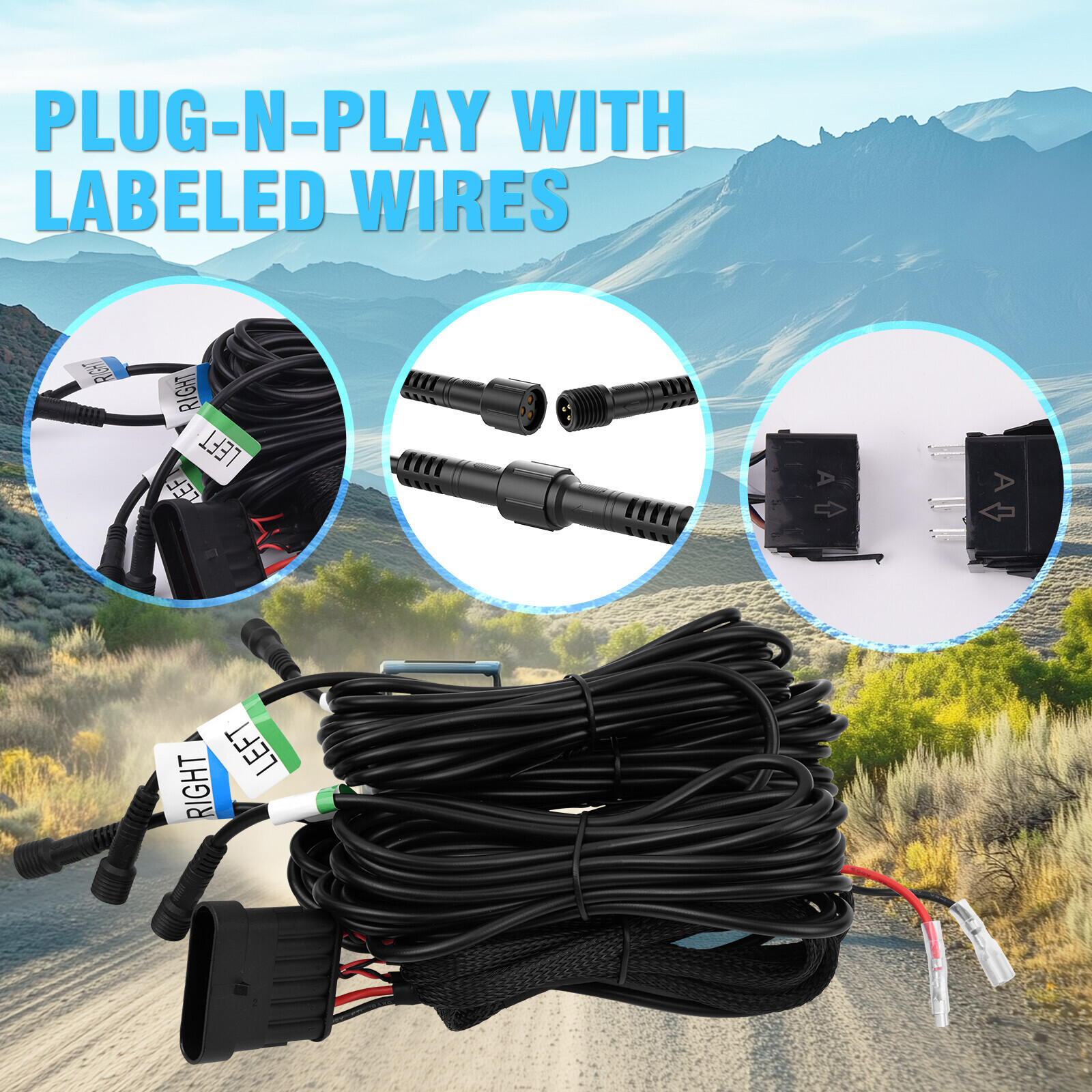 Universal UTV ATV Turn Signal Street Legal Kit for Polaris Ranger General CFMOTO