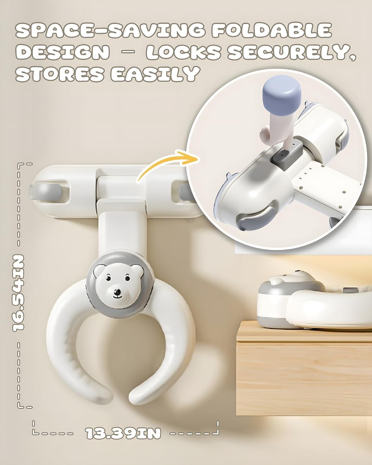 Foldable Baby Shower Support Seat with Strong Suction for Infants 6+